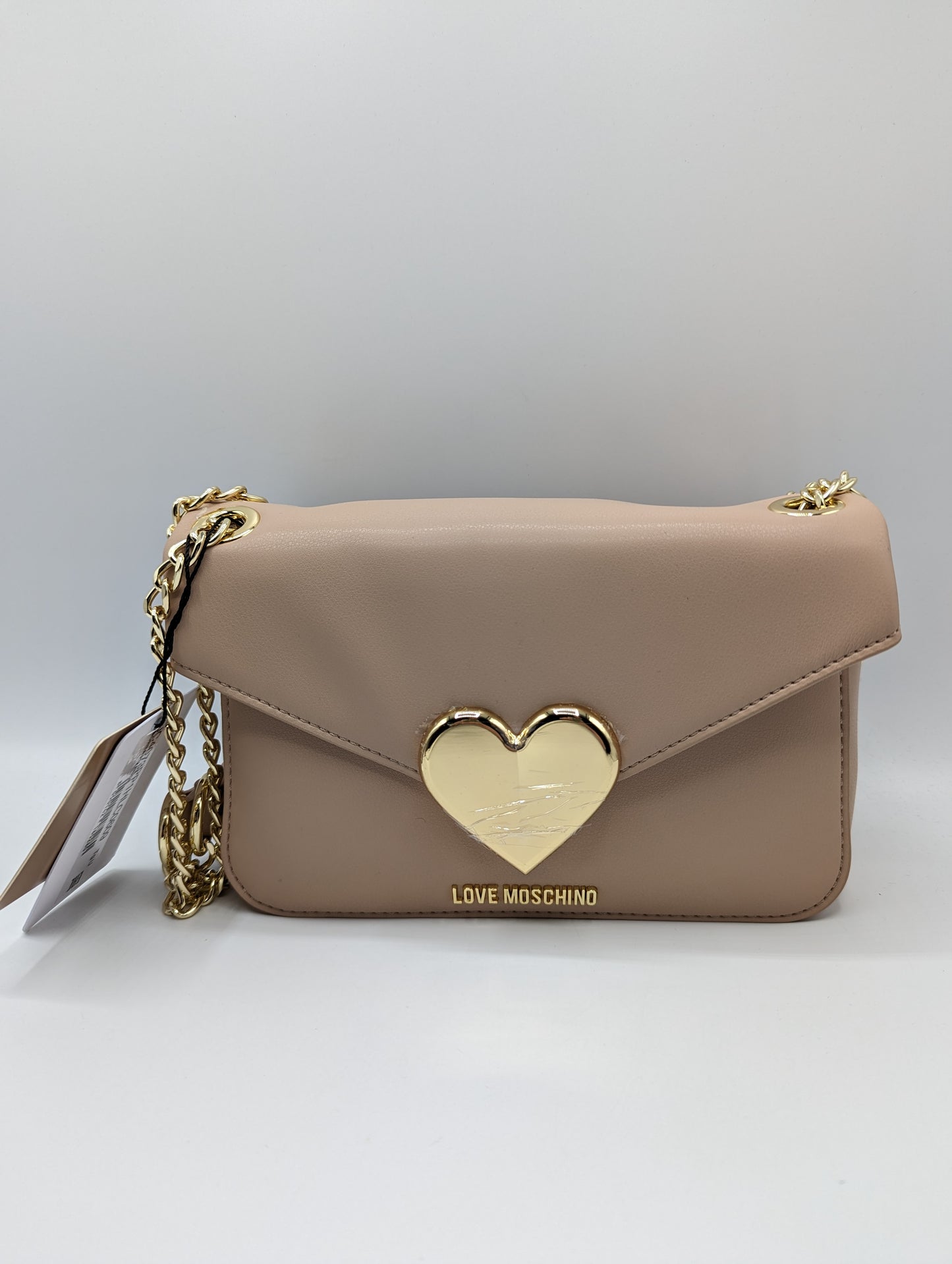 LOVE MOSCHINO Geo Heart Cross Body- Nude