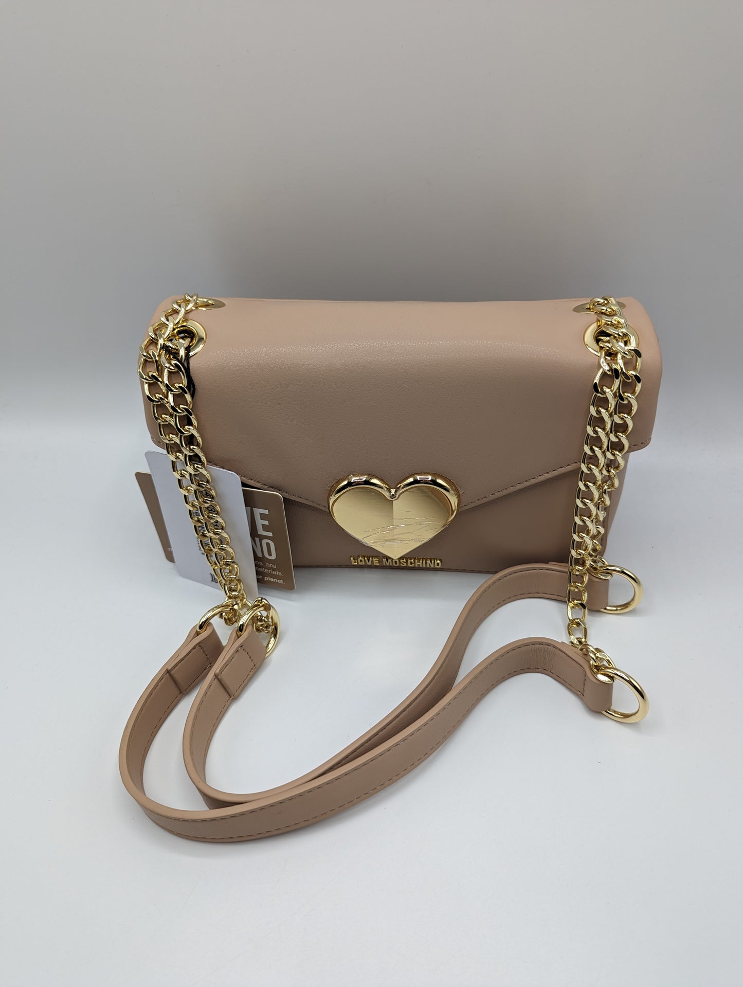 LOVE MOSCHINO Geo Heart Cross Body- Nude