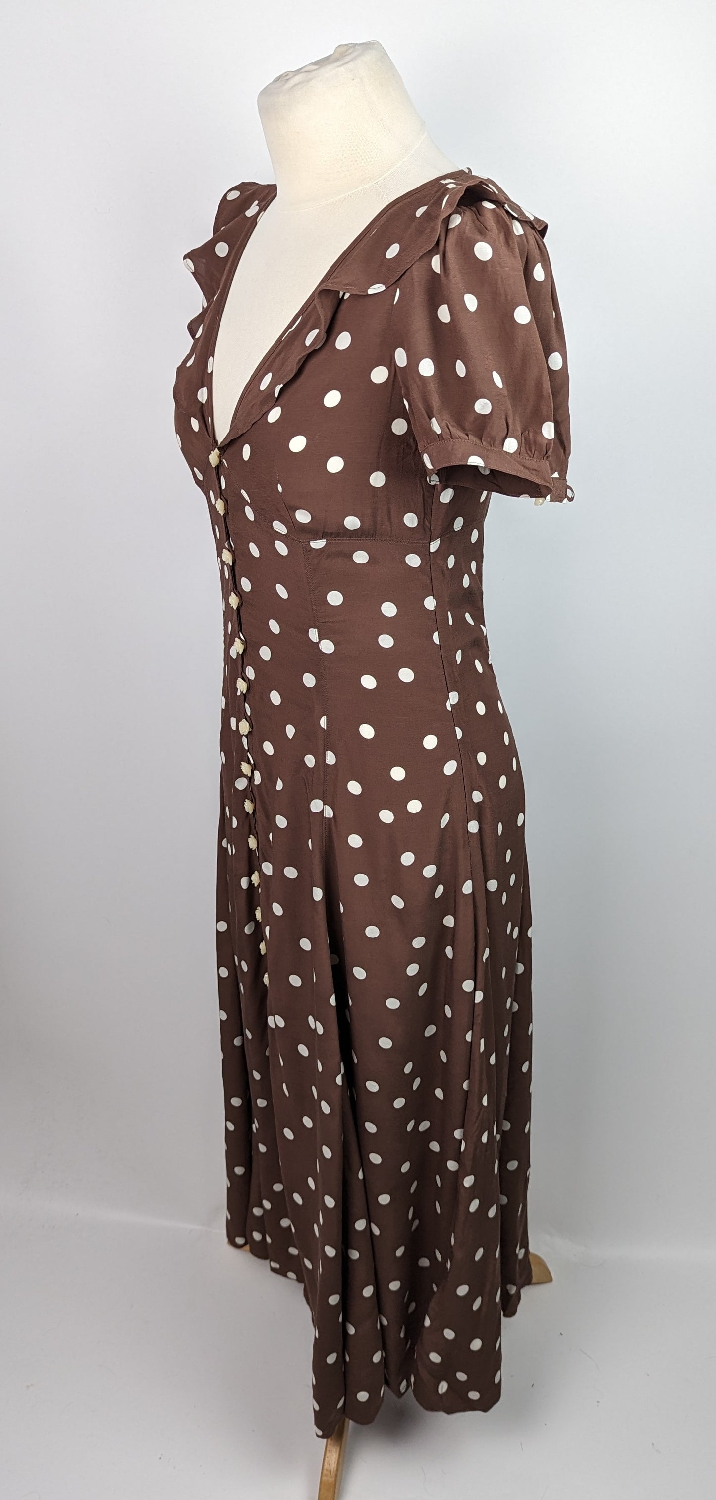 Polo Ralph Lauren Freda Short Sleeve Dress - Brown Polka