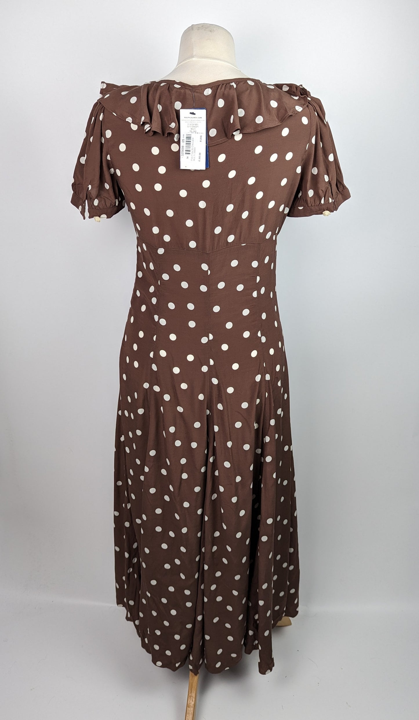 Polo Ralph Lauren Freda Short Sleeve Dress - Brown Polka