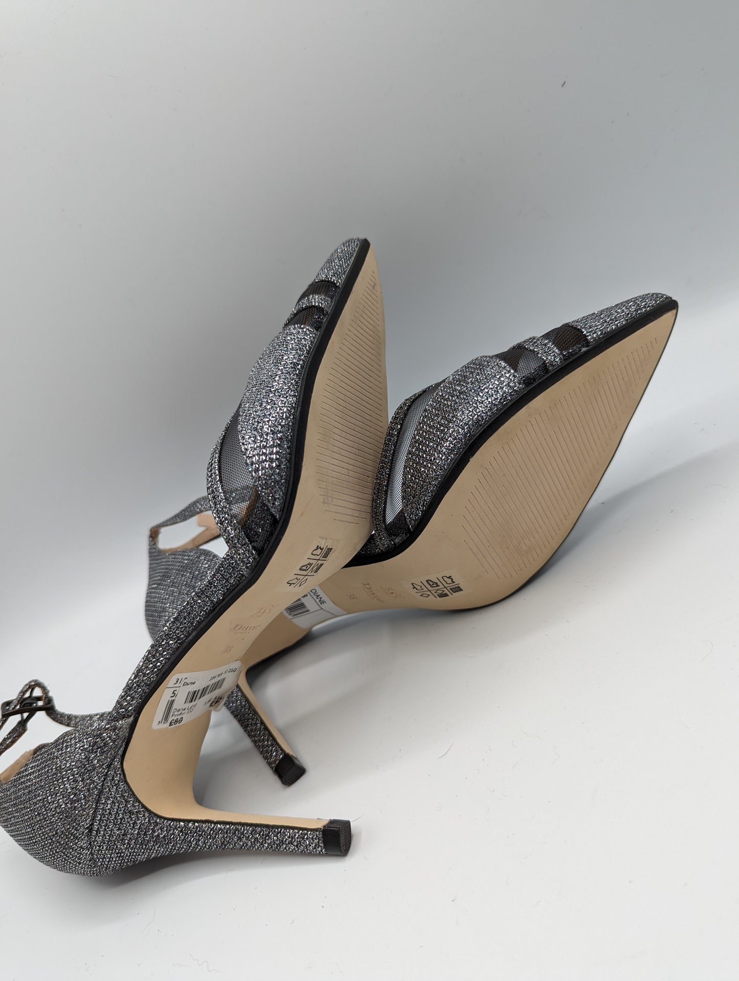 DUNE Womens Pointed Toe Heels - Silver