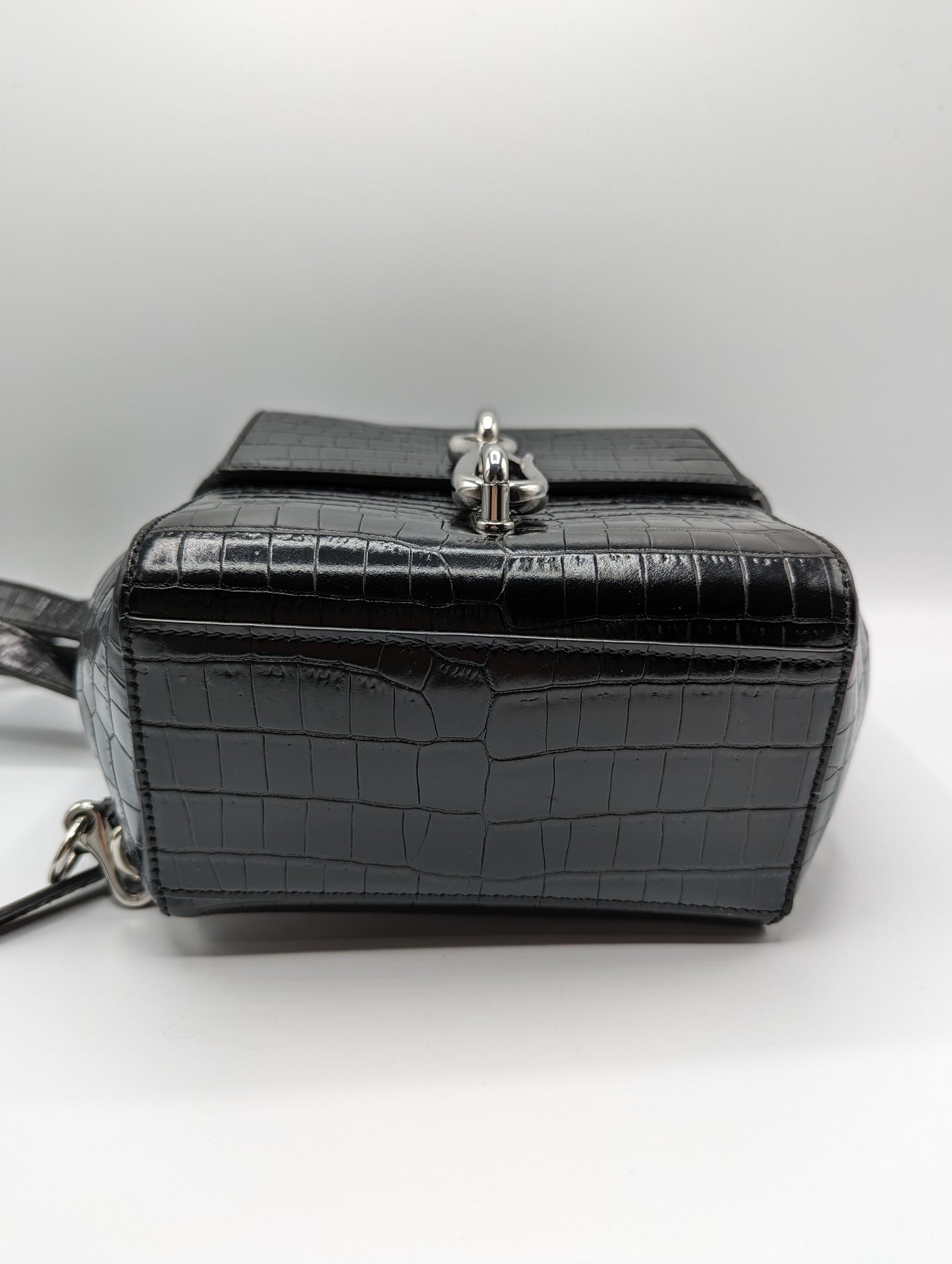 Alexander Wang Hook Mini Croc-Embossed Leather Backpack - Black