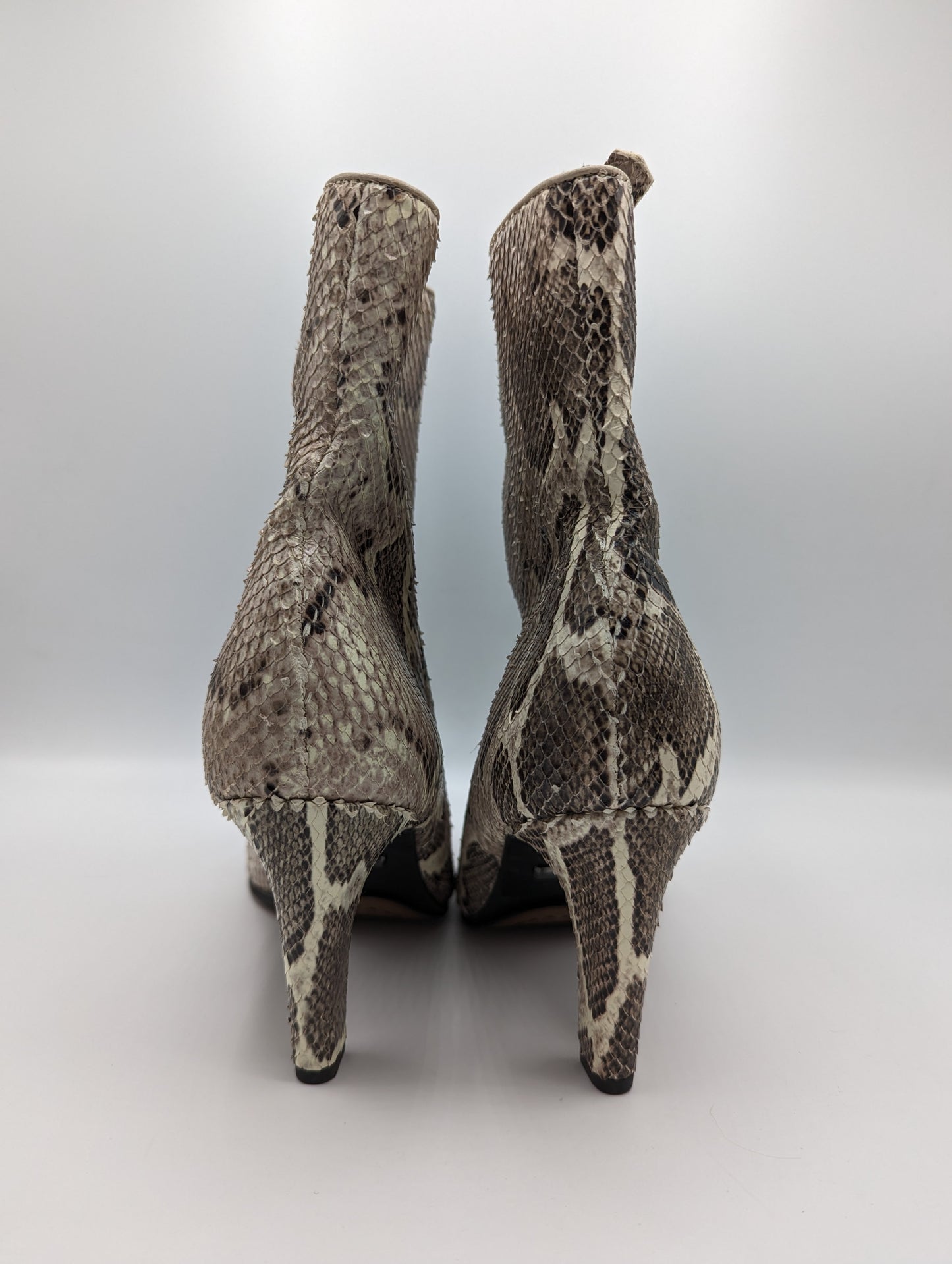 Reiss Sophia Boots Snake print Ankle Boots With Heel - Brown - Womens