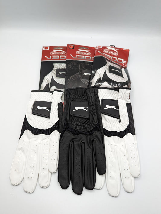 X3 SlazengerV300 Mens Golf Gloves - White/Black