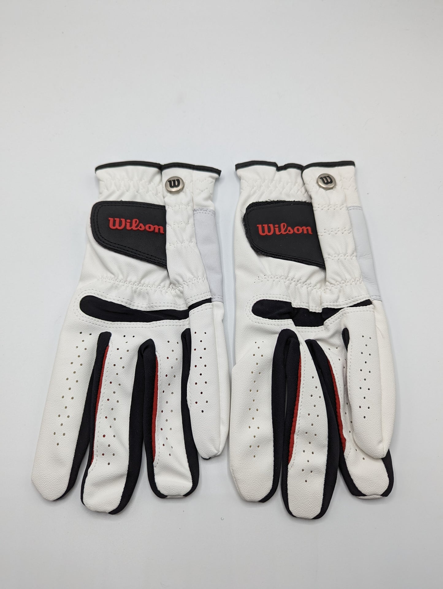 X2 Wilson Feel Plus Mens Golf Gloves - White/Red/Black