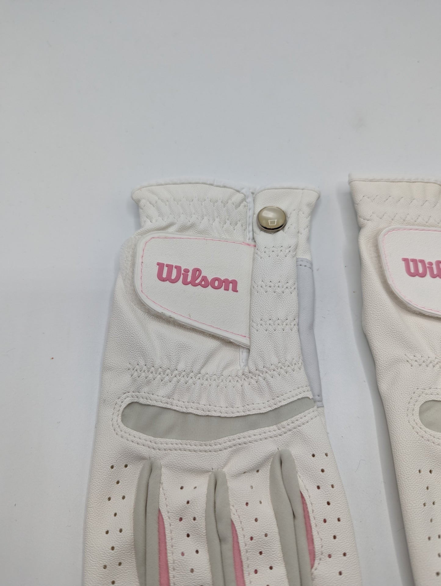 X2 Wilson Feel Plus Womens Golf Gloves - White/Pink