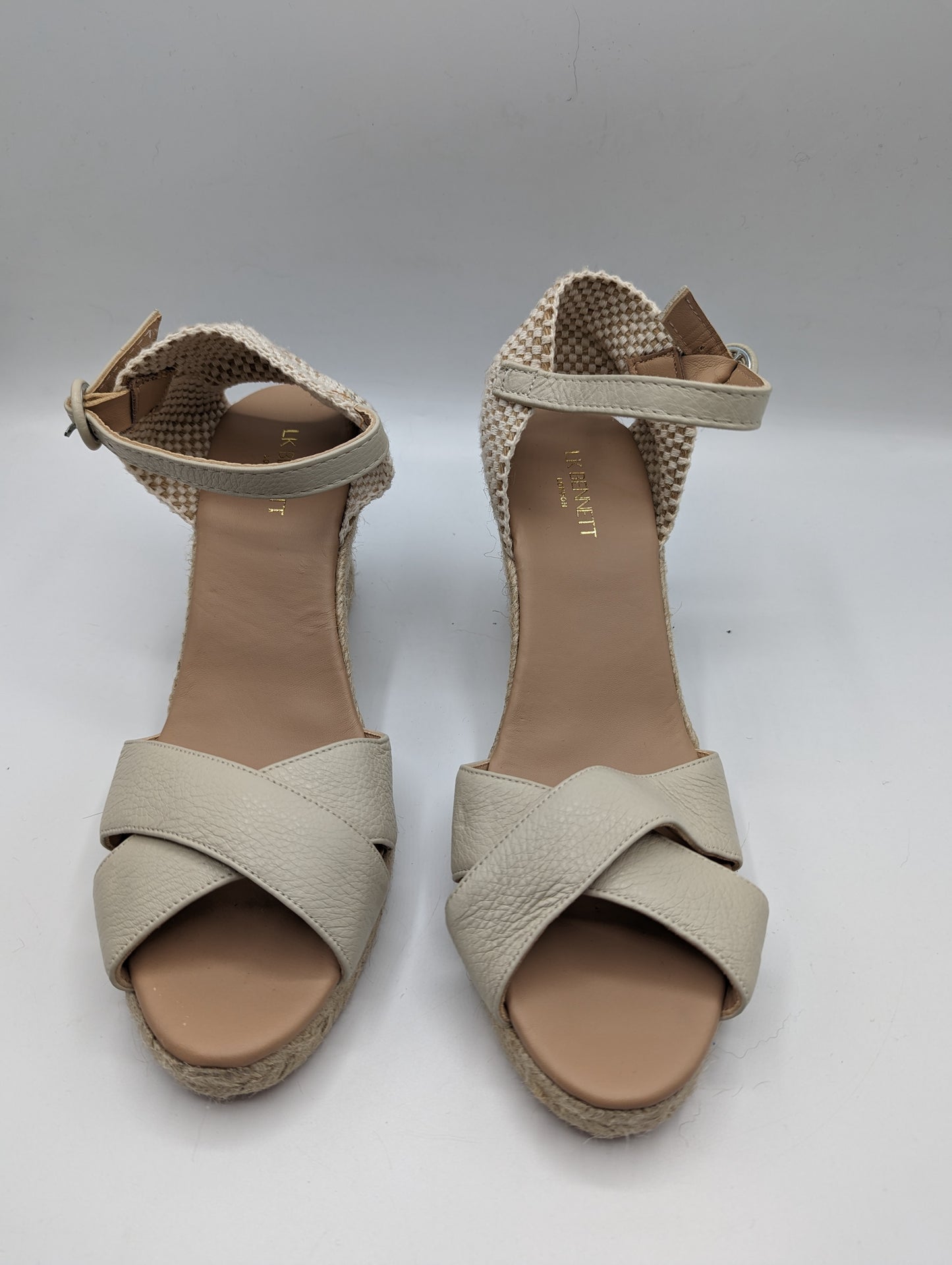 LK BENNETT Angele woven leather wedges Womens - Beige