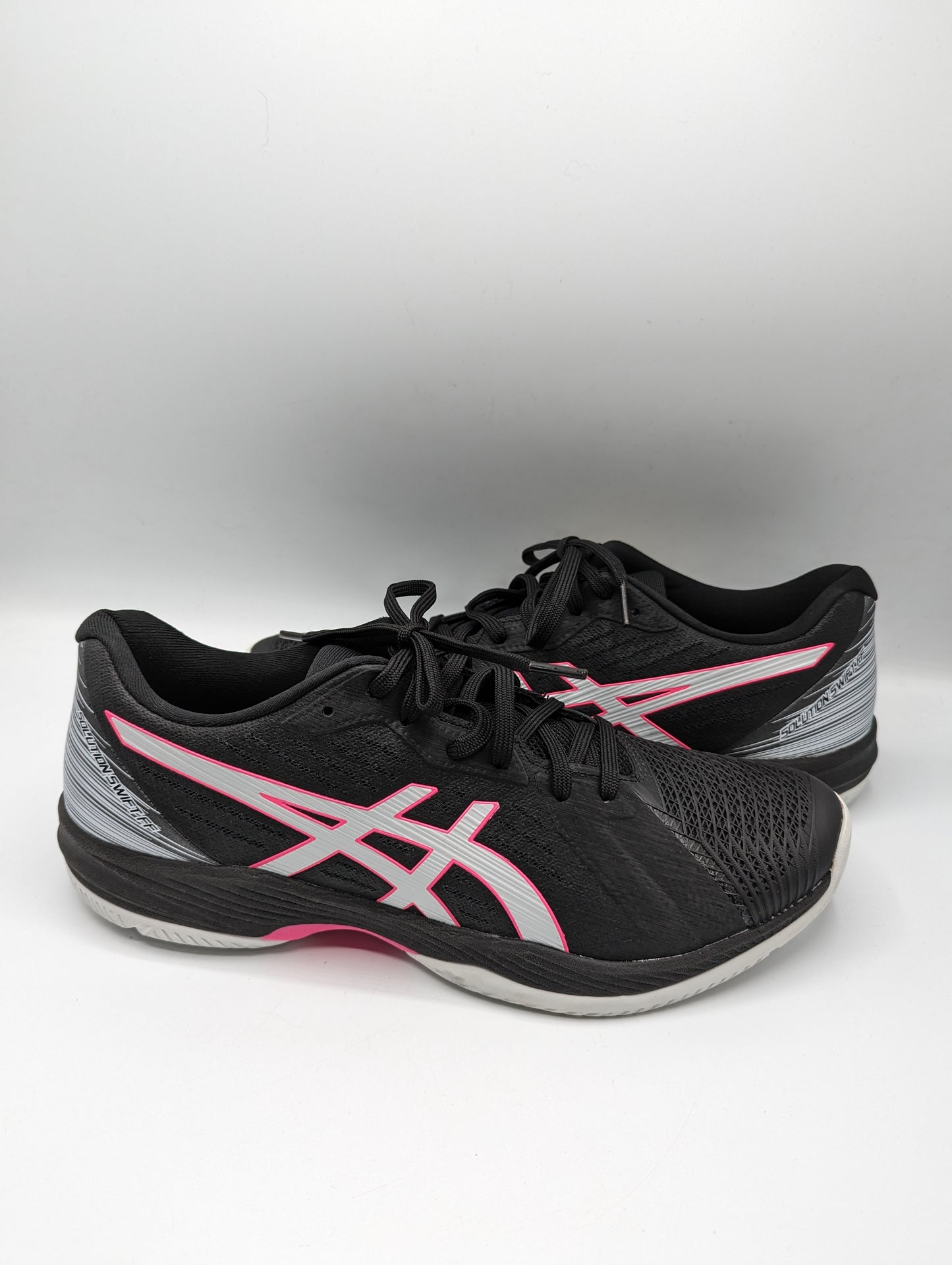 Asics Mens Solution Swift FF Tennis Trainers - Black/Hot Pink