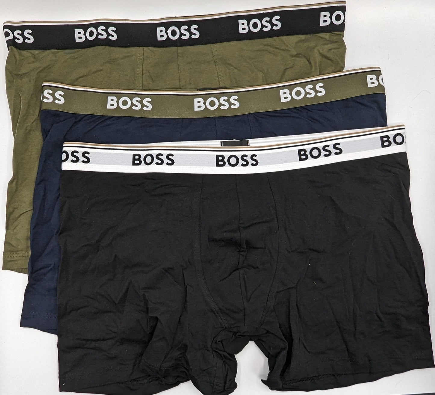 HUGO BOSS 3 Pack Boxer Long Shorts - Black/Green/Blue