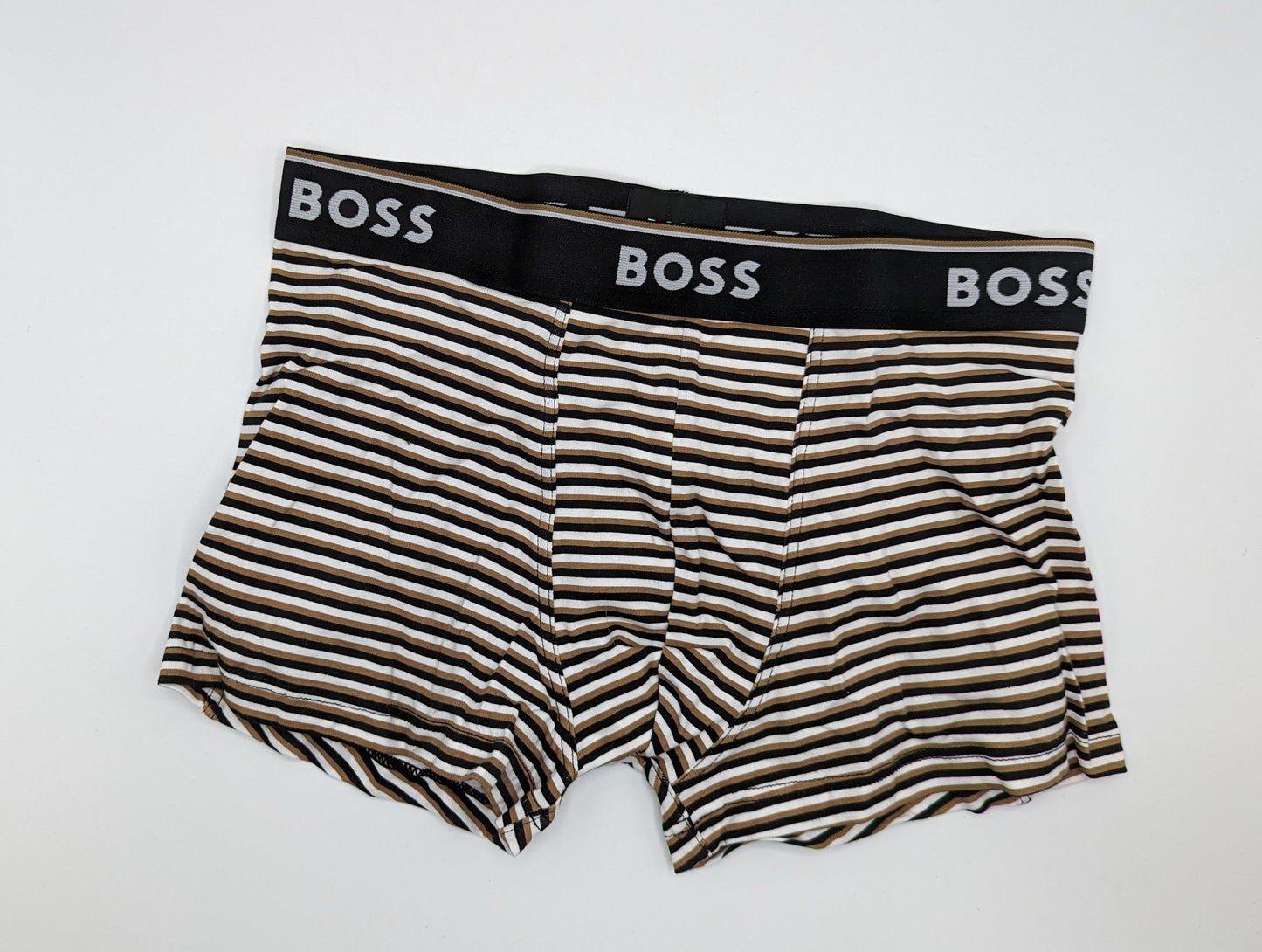 BOSS 3 Pack Power Boxer Shorts - Black/Brown Striped