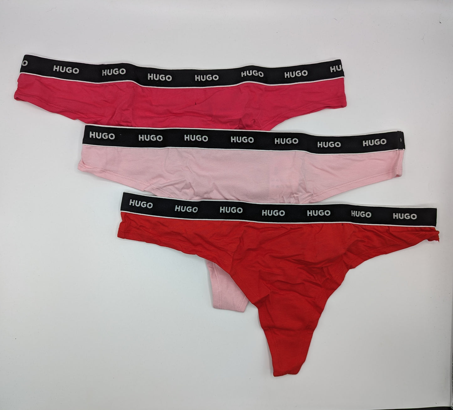 HUGO 3 Pack Thong Set - Pink/Red