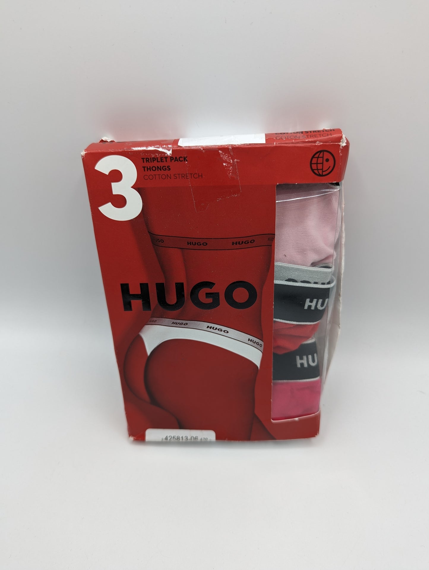 HUGO 3 Pack Thong Set - Pink/Red