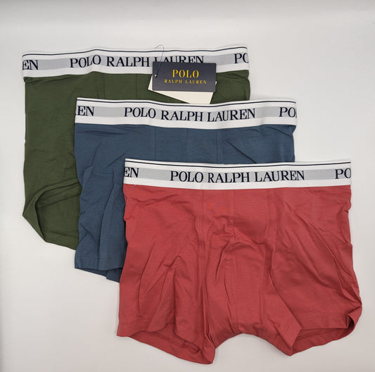 POLO RALPH LAUREN 3 Pack Boxer Trunks - Green/Blue/Pink