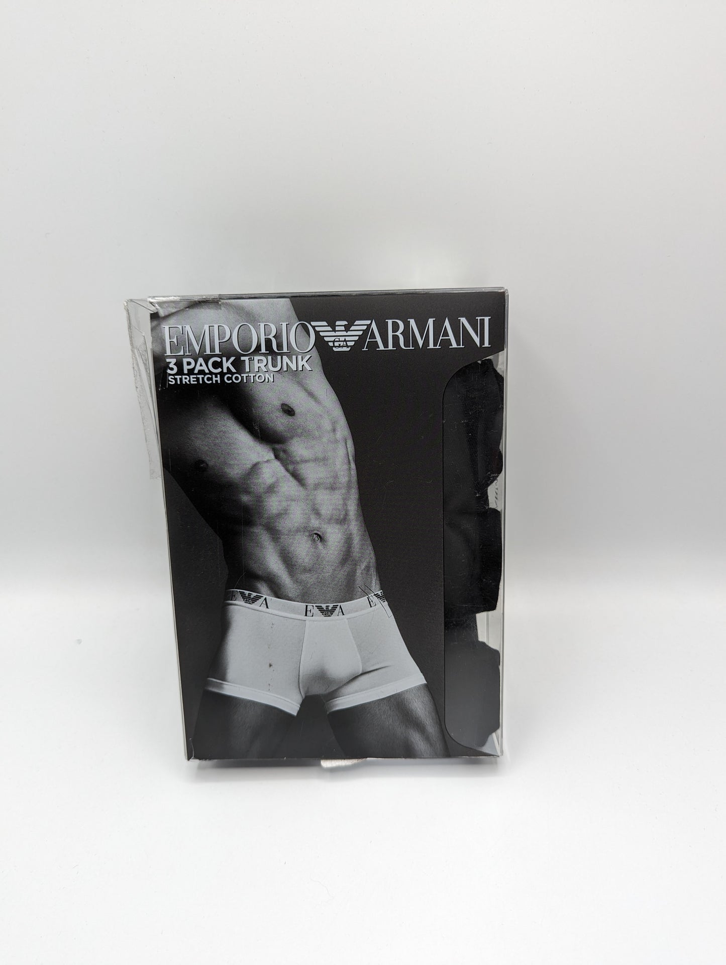 EMPORIO ARMANI Monogram 3 Pack Boxer Shorts - Black