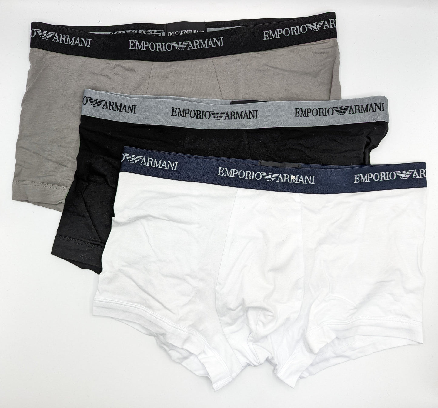 EMPORIO ARMANI Core 3 Pack Boxer Shorts - White/Black/Grey