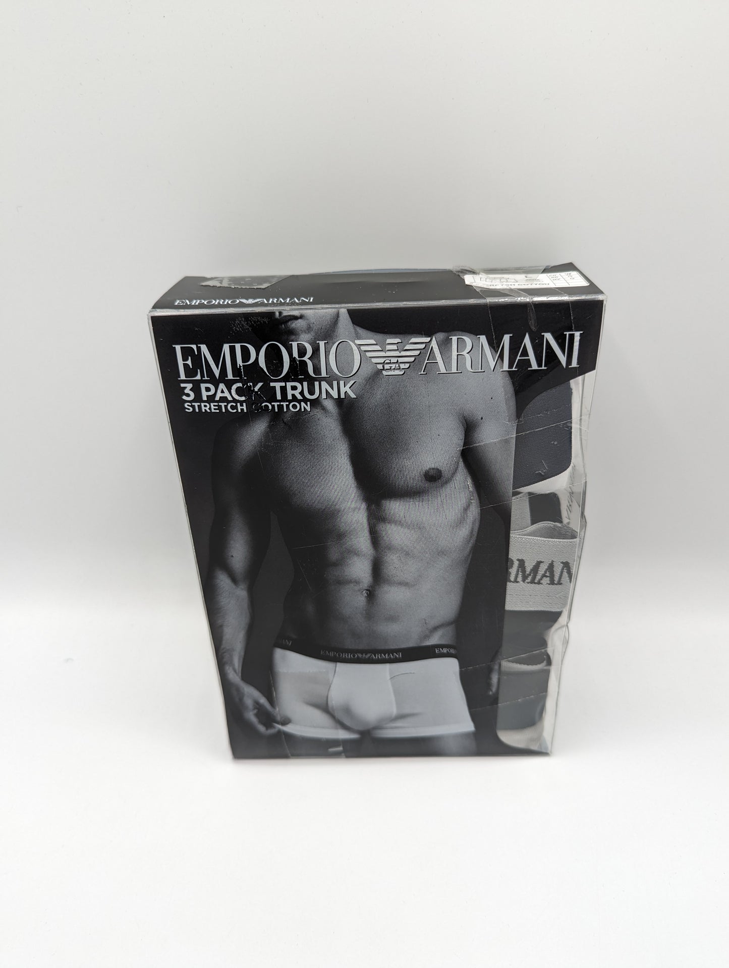 EMPORIO ARMANI Core 3 Pack Boxer Shorts - White/Black/Grey