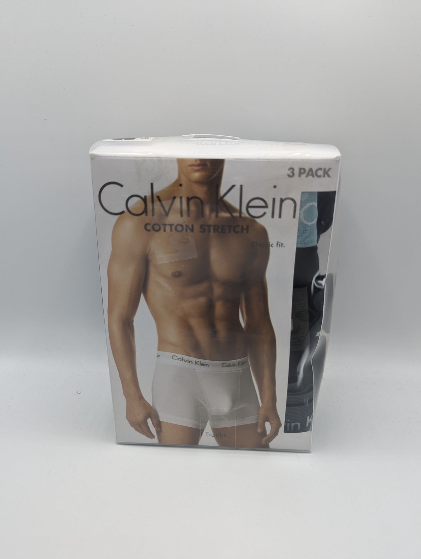 CALVIN KLEIN 3 Pack Cotton Stretch Boxer Trunks - Black