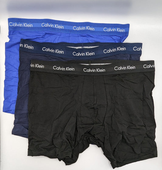 CALVIN KLEIN 3 Pack Boxer Trunks - Black/Blue