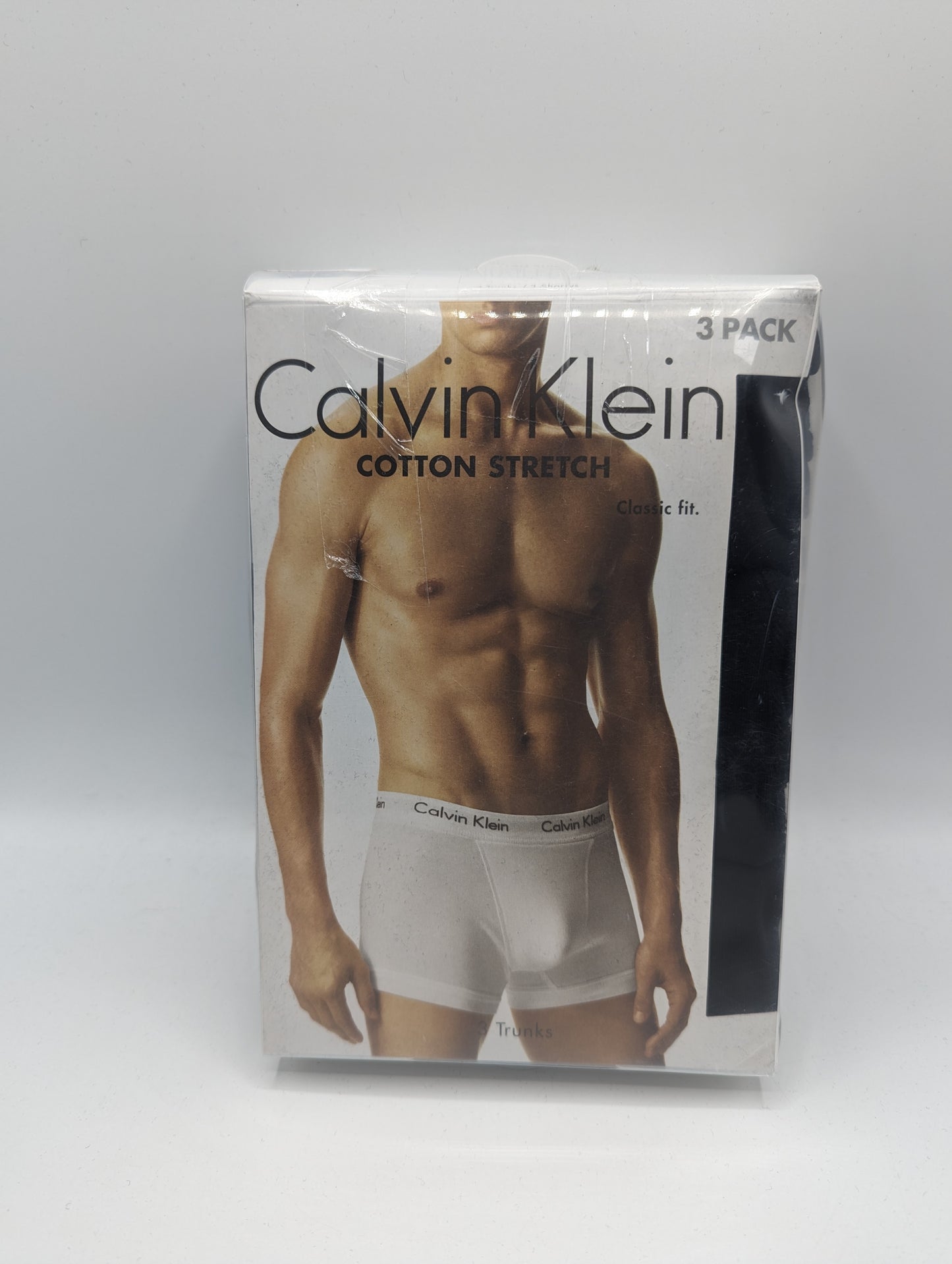 CALVIN KLEIN 3 Pack Cotton Stretch Boxer Trunks - Black