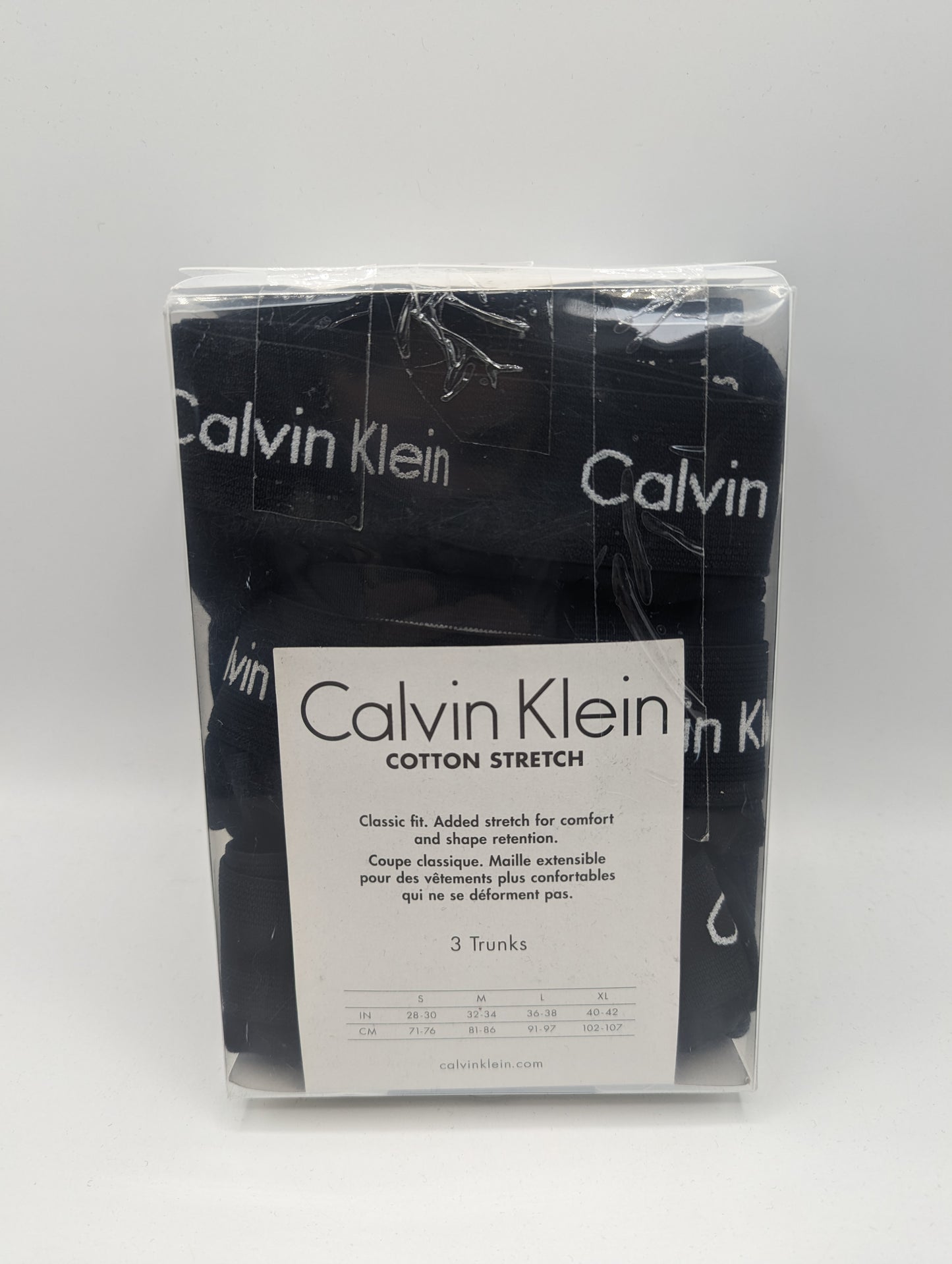 CALVIN KLEIN 3 Pack Cotton Stretch Boxer Trunks - Black