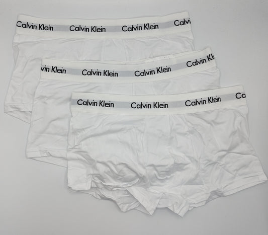 CALVIN KLEIN 3 Pack Cotton Stretch Boxer Trunks - White