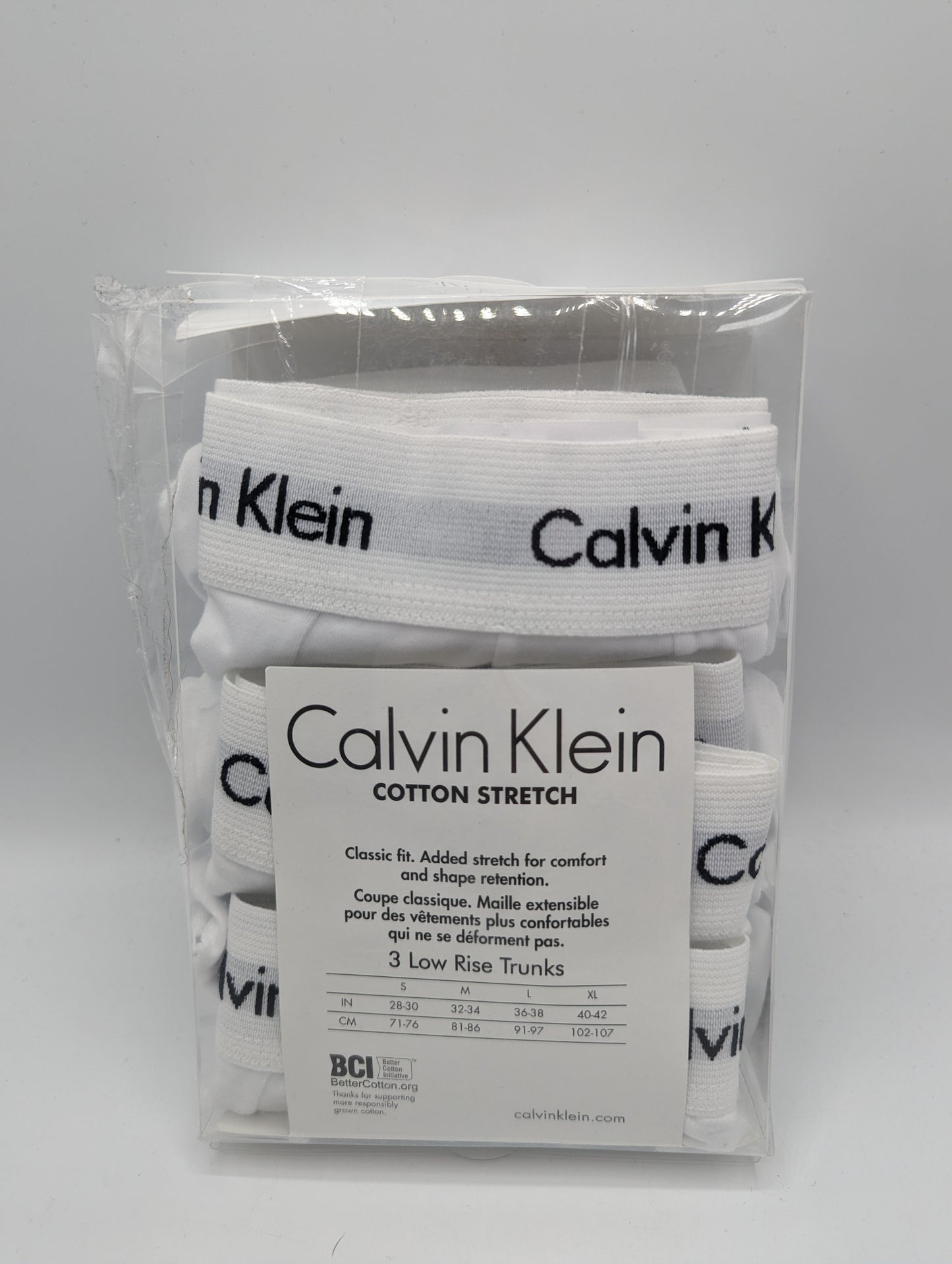 CALVIN KLEIN 3 Pack Cotton Stretch Boxer Trunks - White