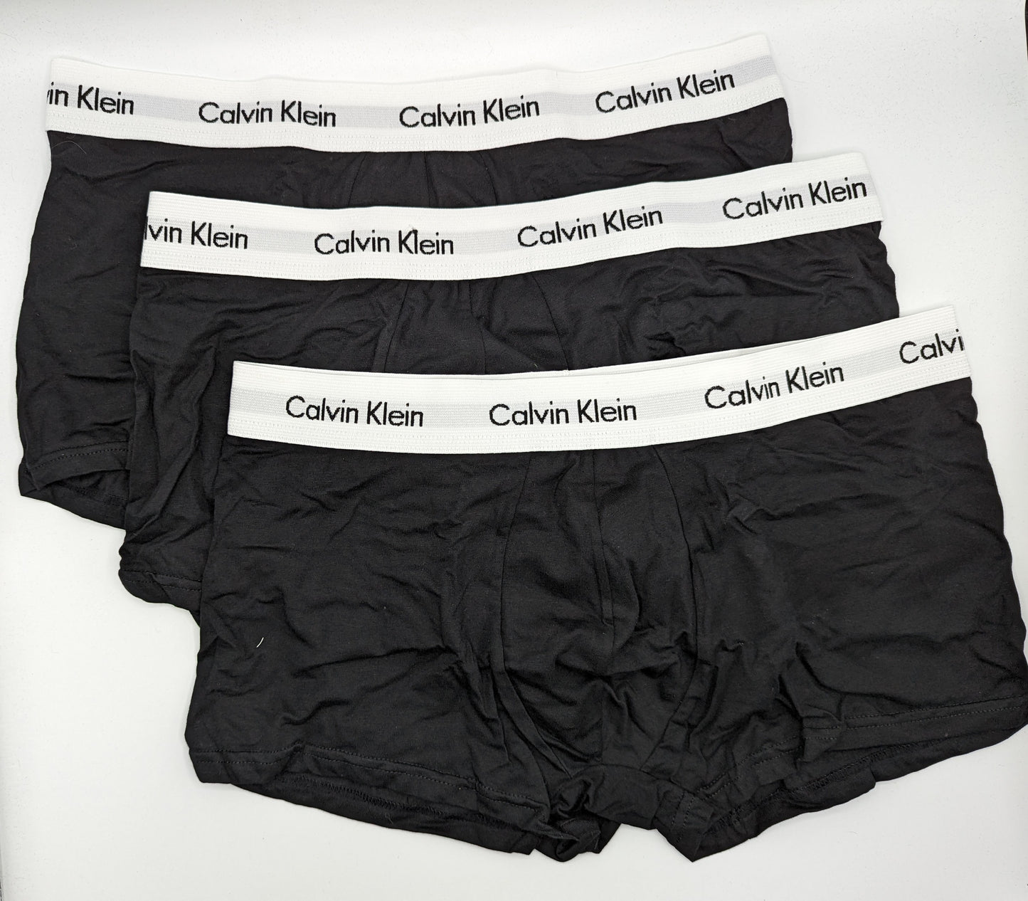 CALVIN KLEIN 3 Pack Cotton Stretch Boxer Trunks - Black