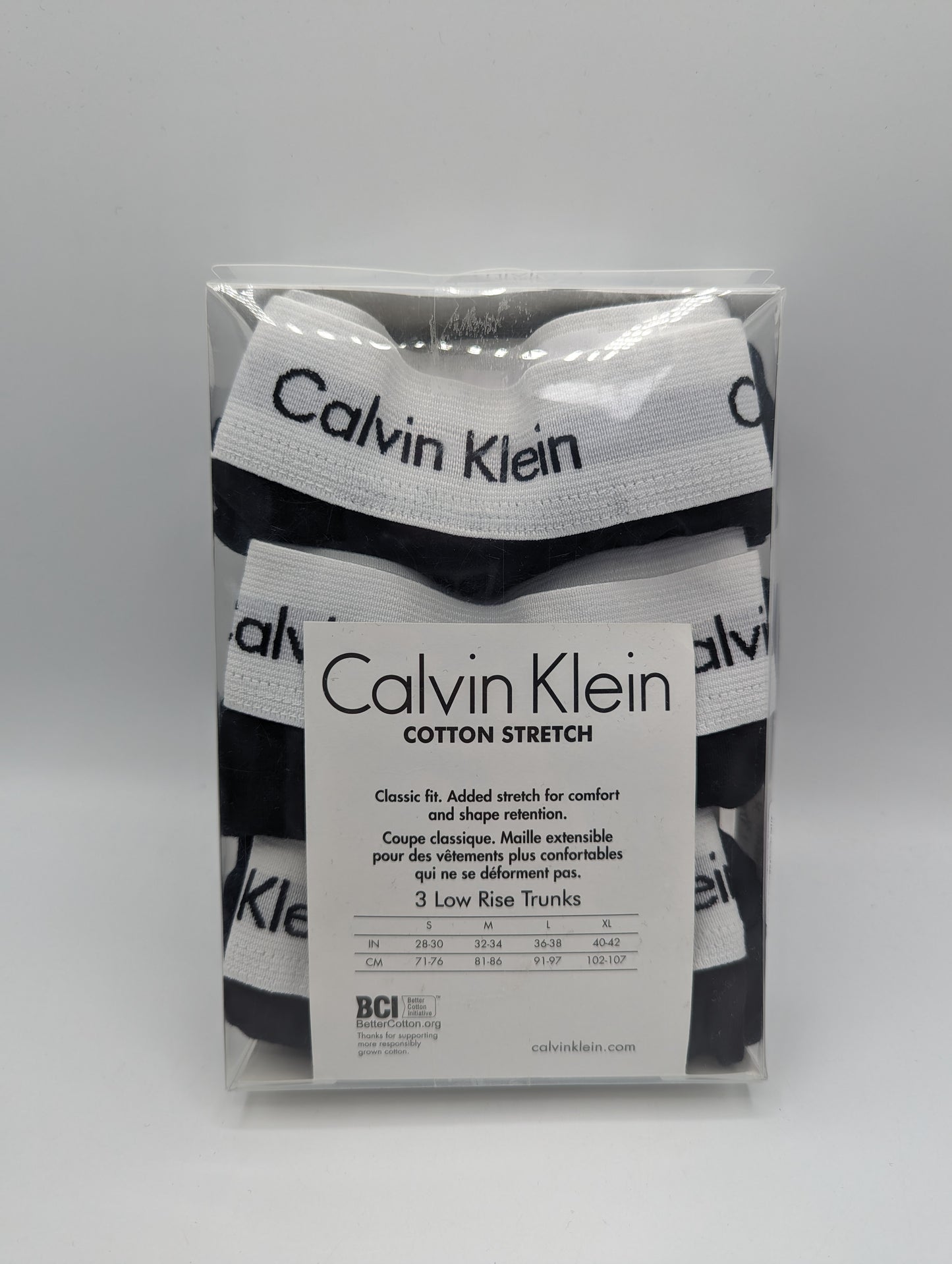 CALVIN KLEIN 3 Pack Cotton Stretch Boxer Trunks - Black