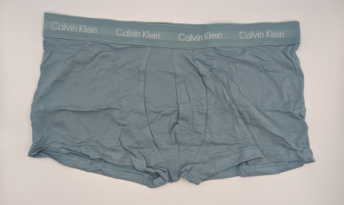 CALVIN KLEIN 3 Pack Cotton Stretch Boxer Trunks - Grey/Blue/green