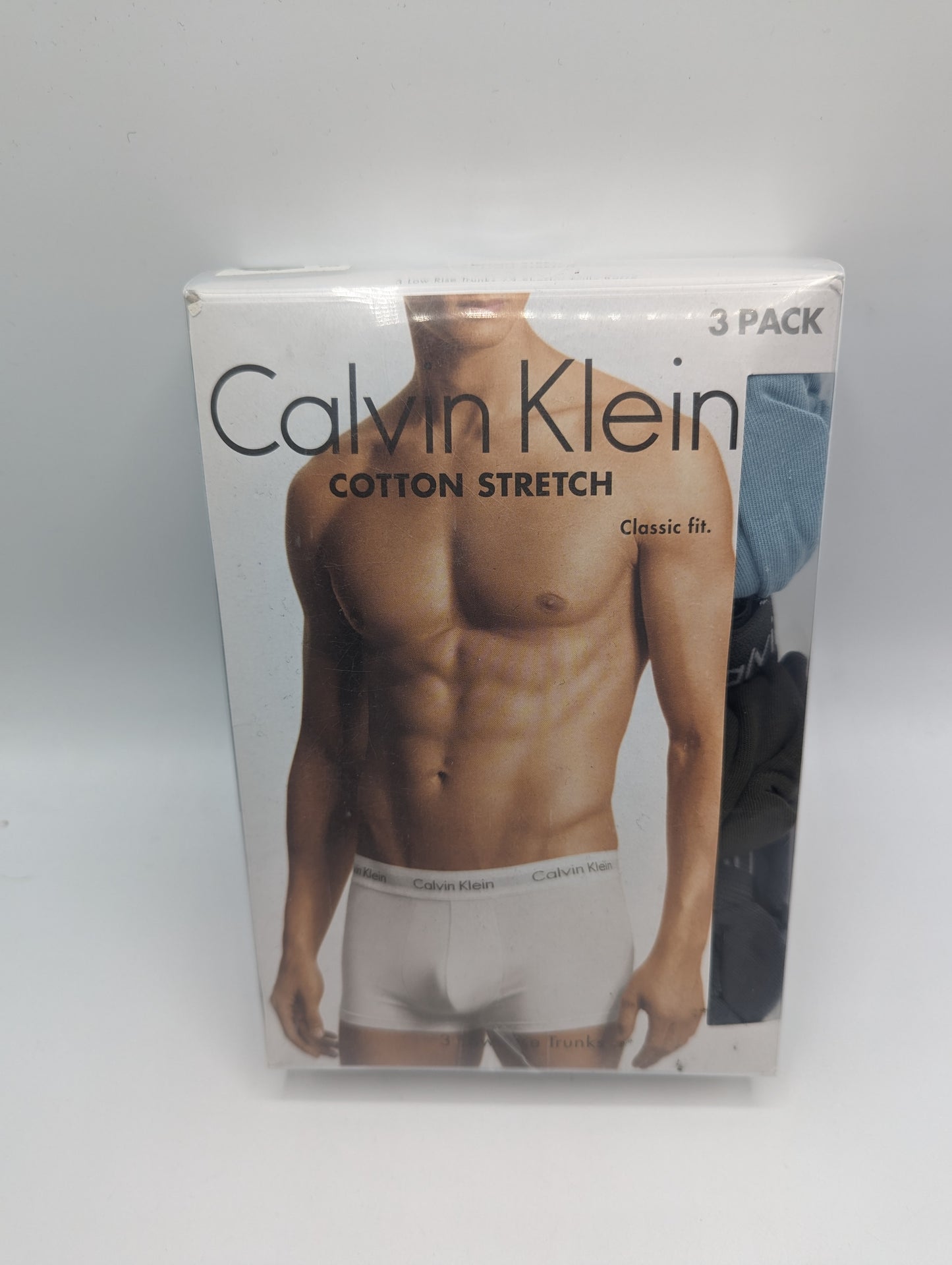 CALVIN KLEIN 3 Pack Cotton Stretch Boxer Trunks - Grey/Blue/green