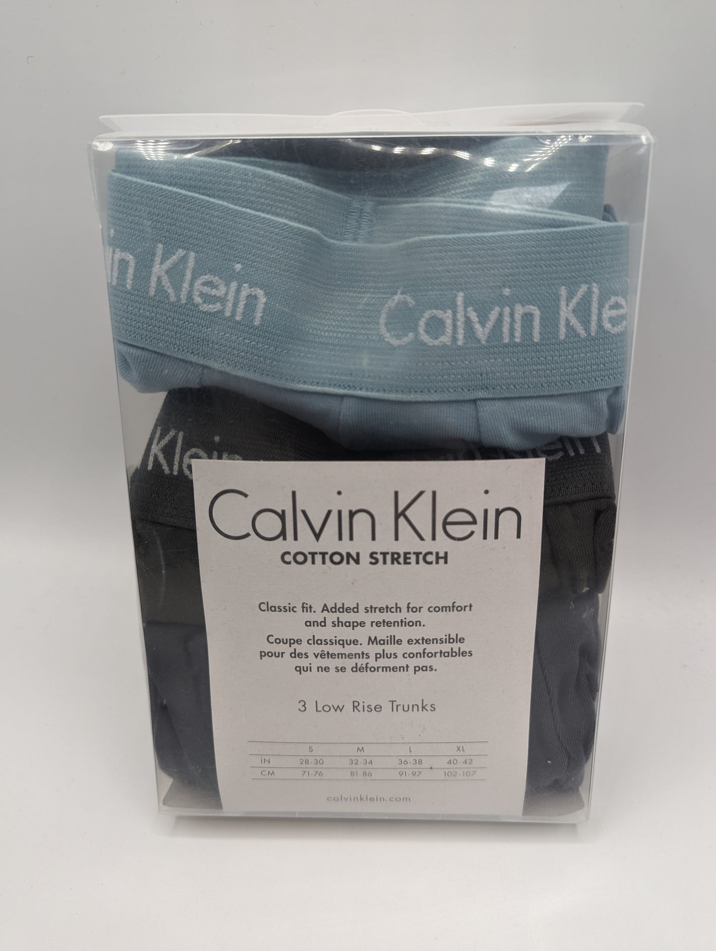 CALVIN KLEIN 3 Pack Cotton Stretch Boxer Trunks - Grey/Blue/green