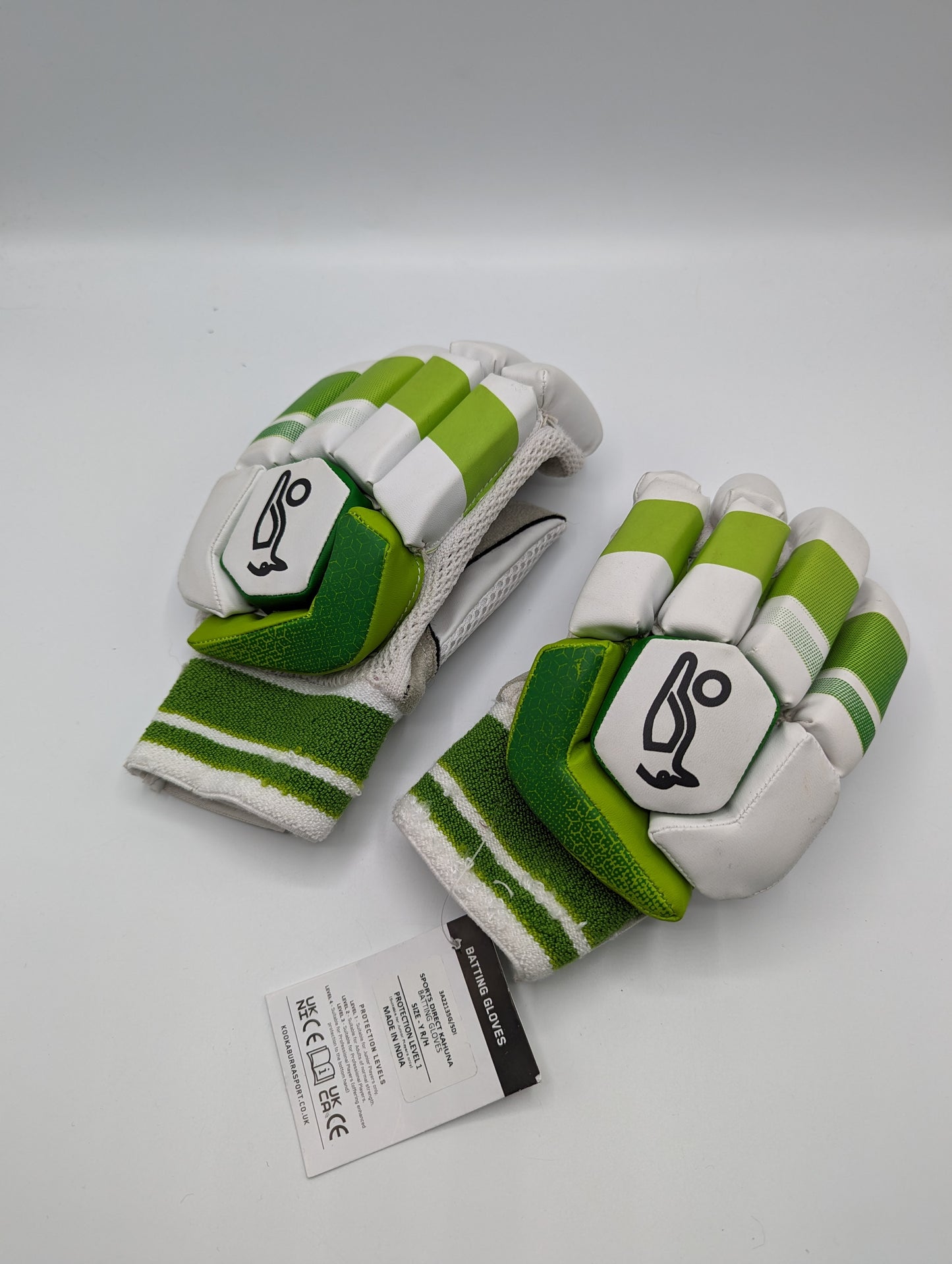 Kookaburra Youth Kahuna Cricket Gloves Right Hand - White/Green