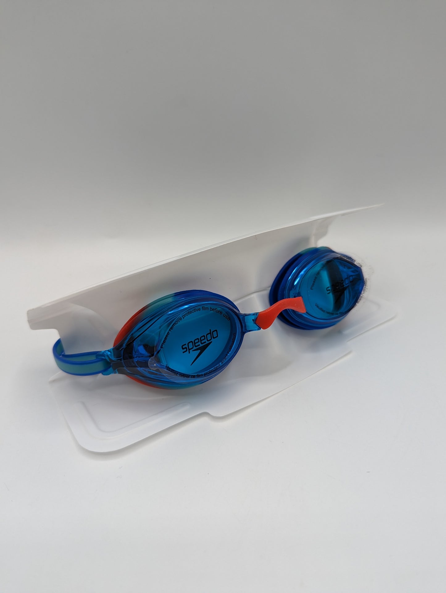 Speedo Vengeance Junior Mirror Swimming Goggles - Blue/Red