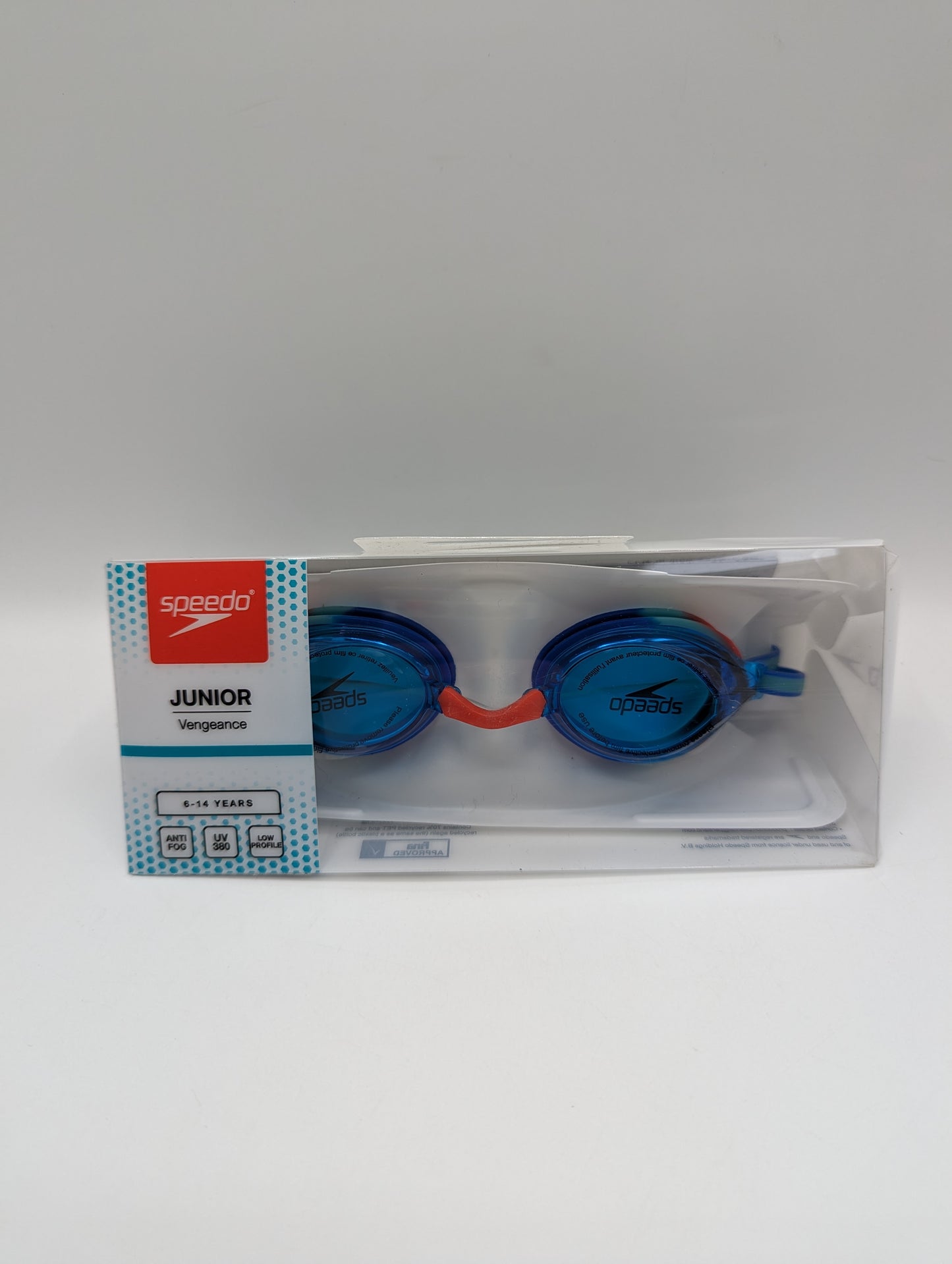 Speedo Vengeance Junior Mirror Swimming Goggles - Blue/Red