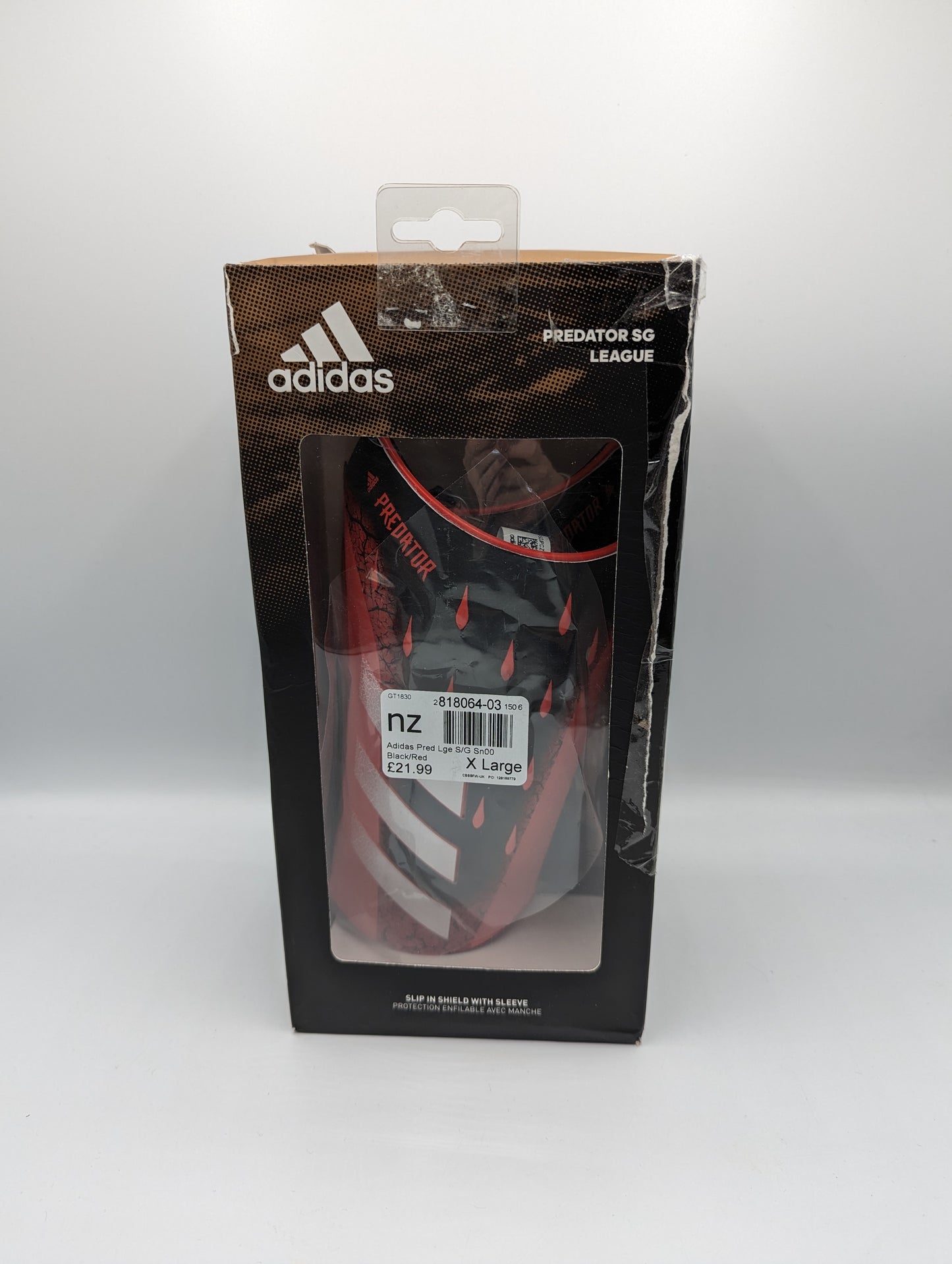 Adidas Predator SG League Shin Pads - Adults - Black/Red