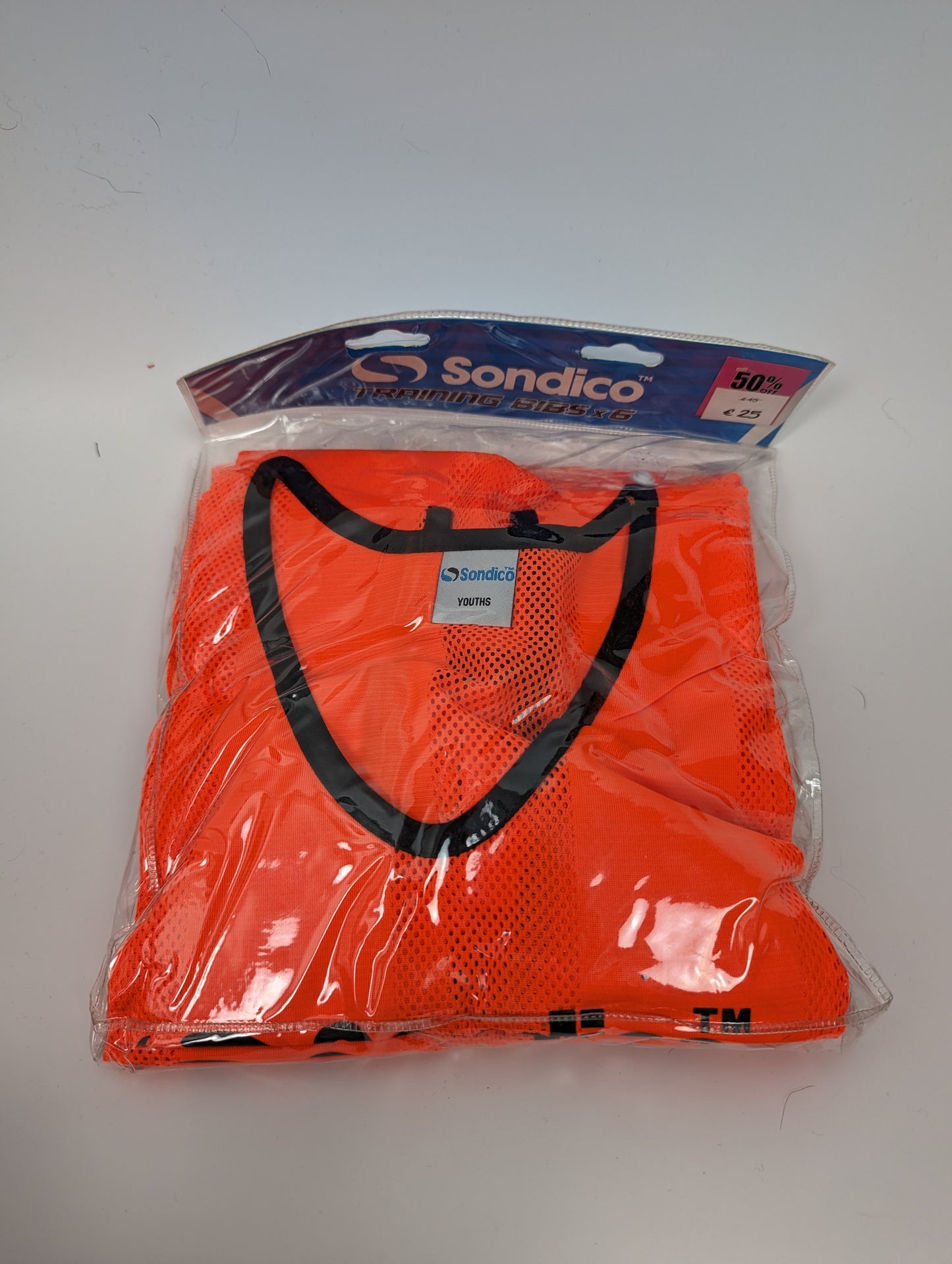 Sondico 6 Pack Mesh Hi Viz Training Bibs- Junior - Orange