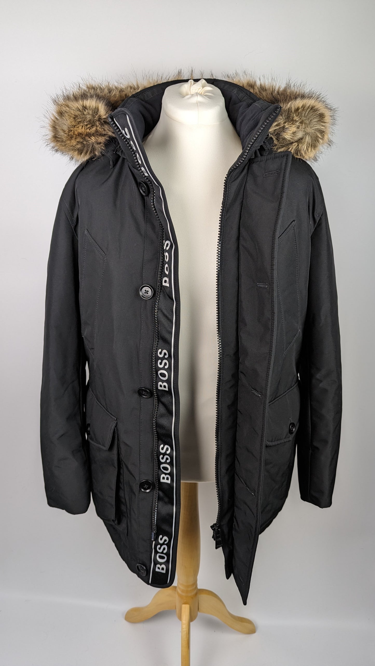 HUGO BOSS Down Filled Parka-  Black- Mens