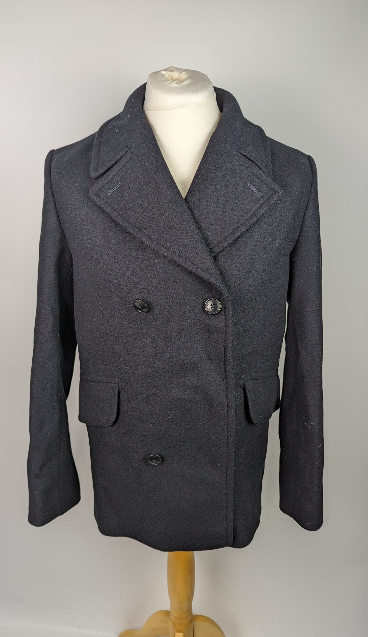 Ted Baker Flasby Italian Wool Blend Peacoat - Blue