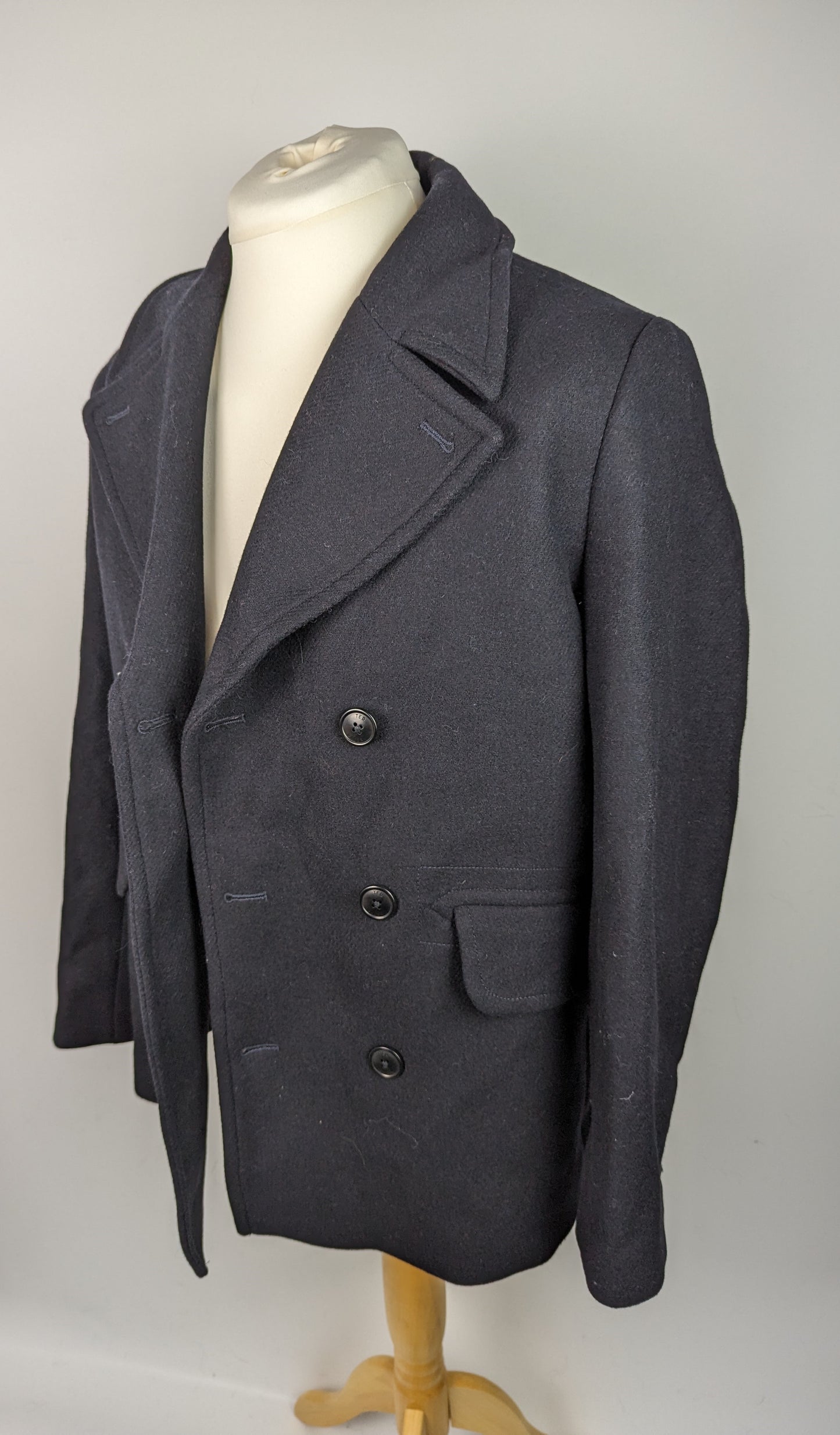 Ted Baker Flasby Italian Wool Blend Peacoat - Blue