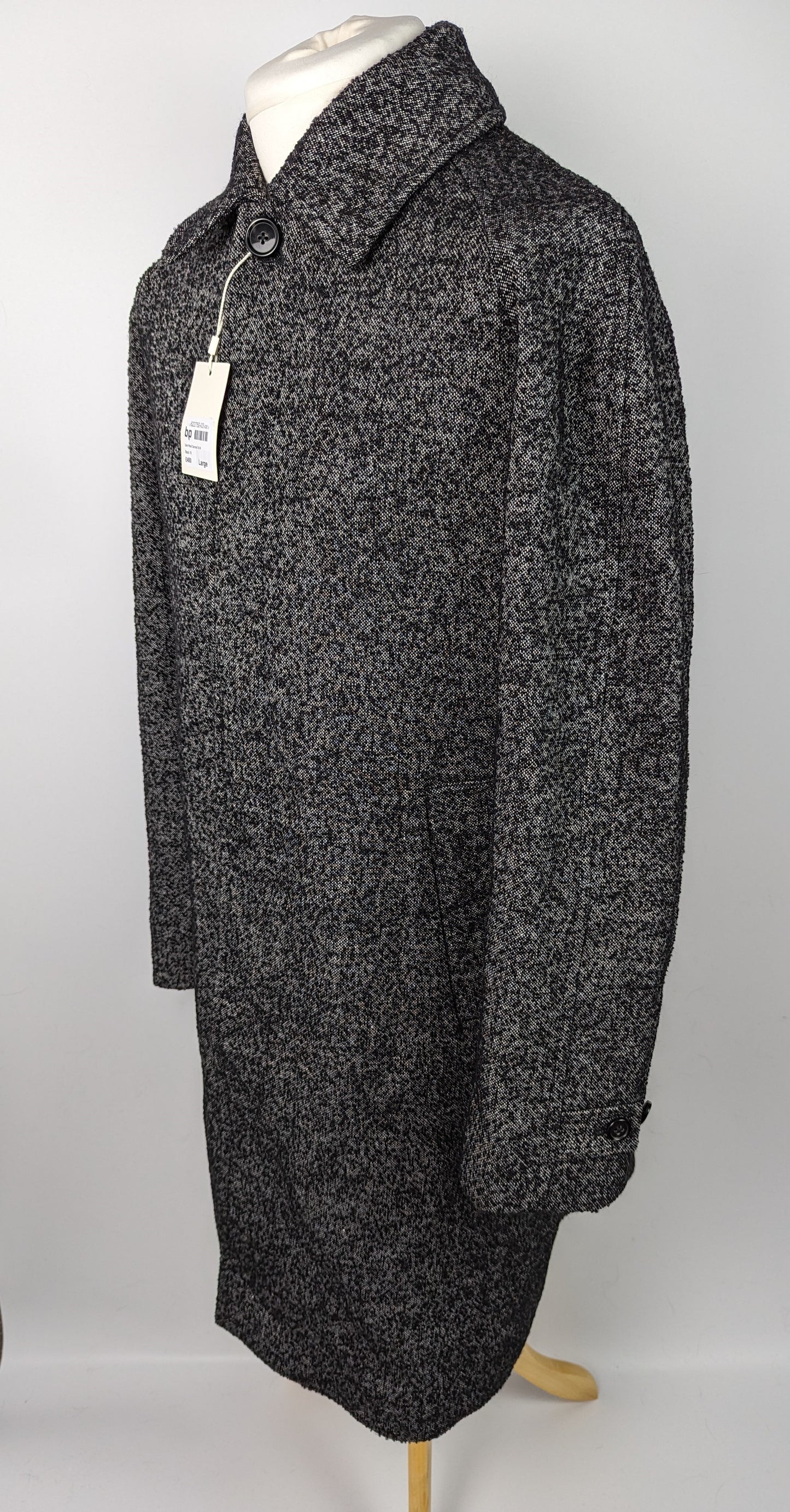 Gant Relaxed Fit Wool Car Coat - Black/White