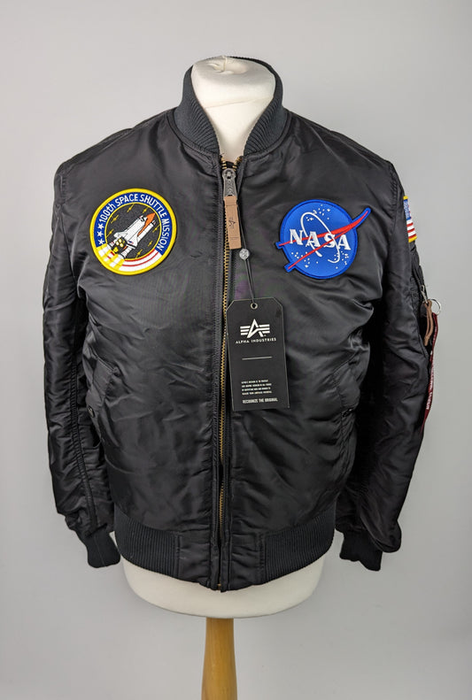 Alpha Industries Mens VF Nasa Bomber Jacket - Black