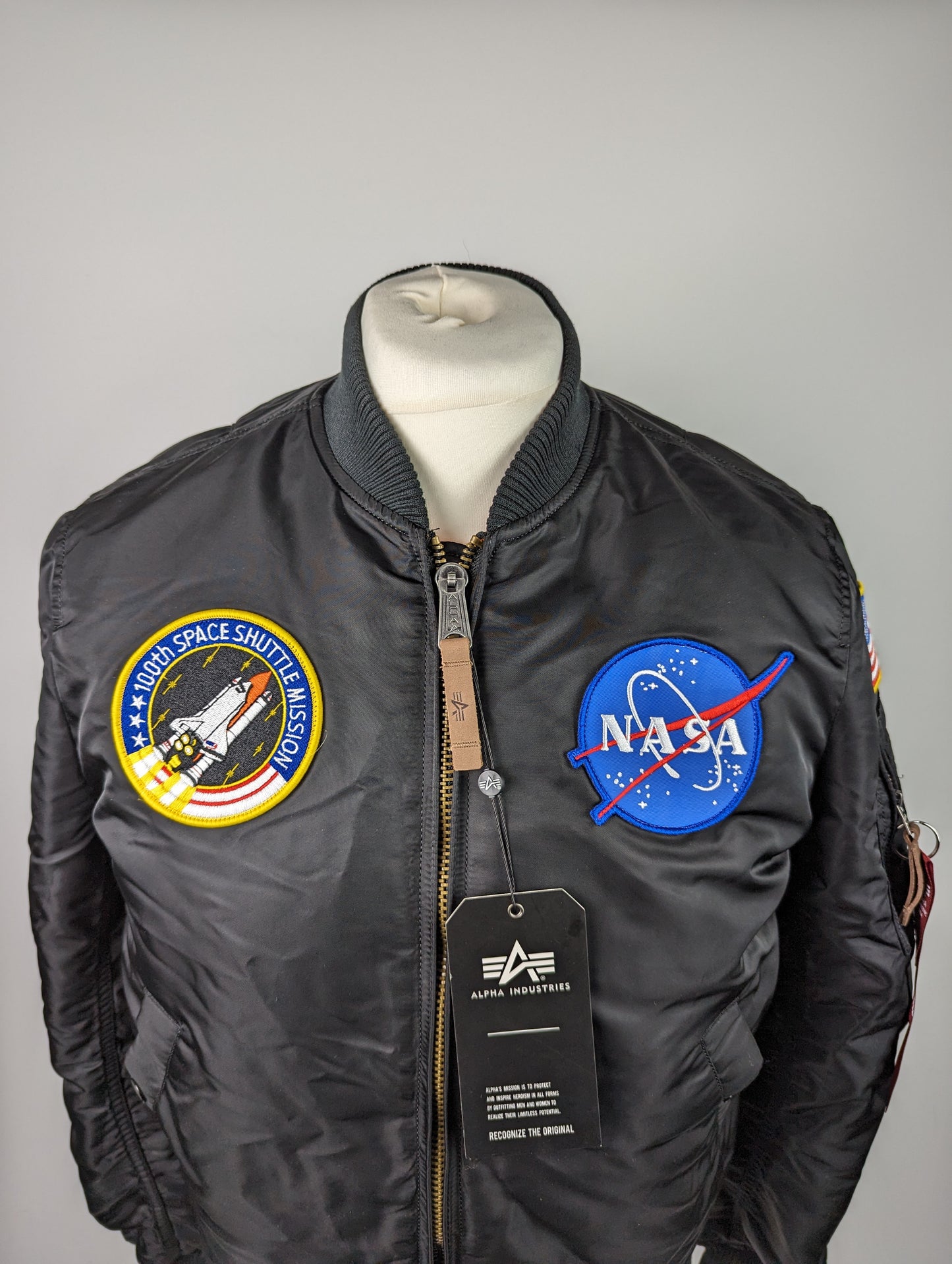 Alpha Industries Mens VF Nasa Bomber Jacket - Black