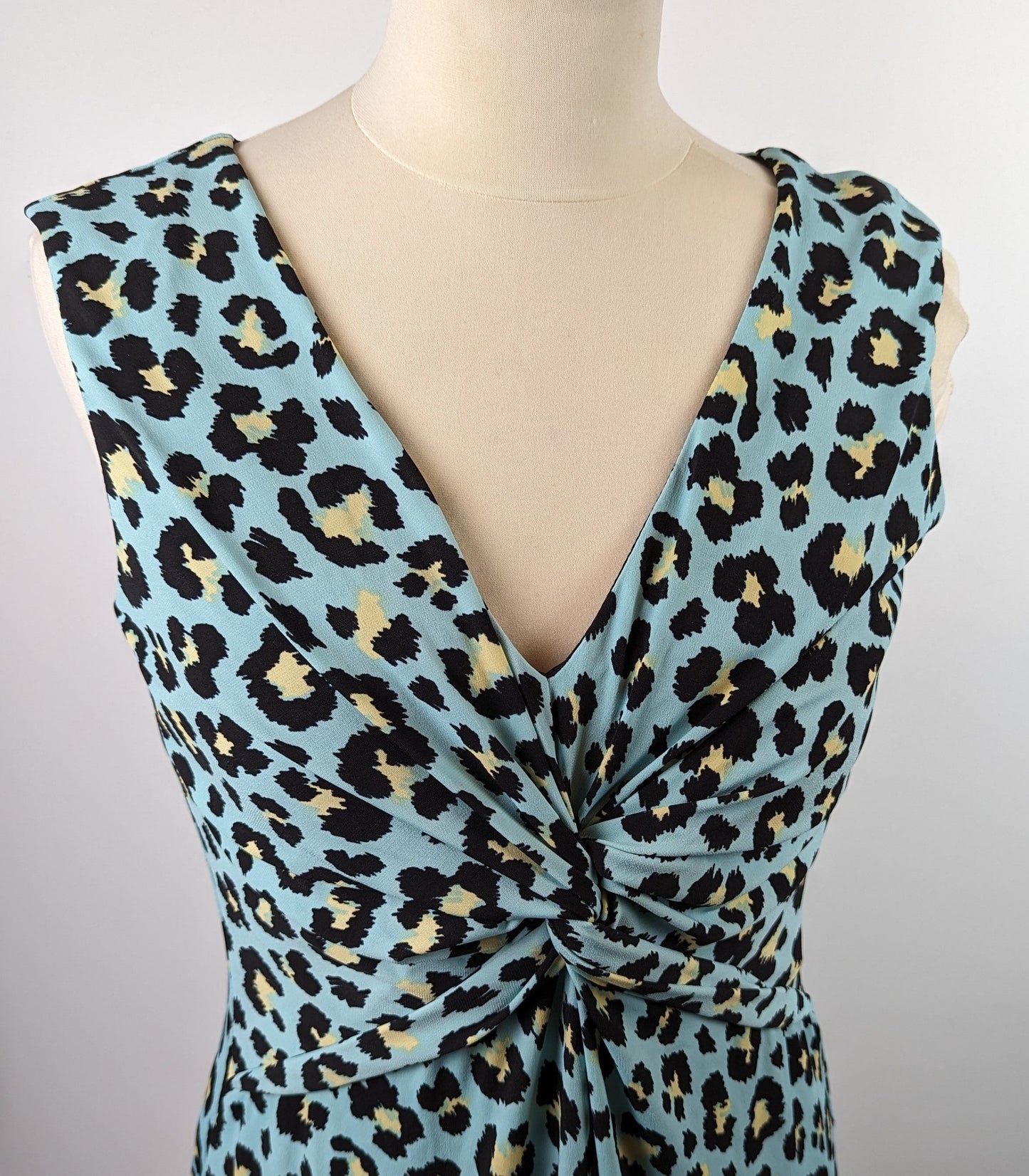 GINA BACCONI Hudson Animal Jersey Maxi Dress - Blue Leopard