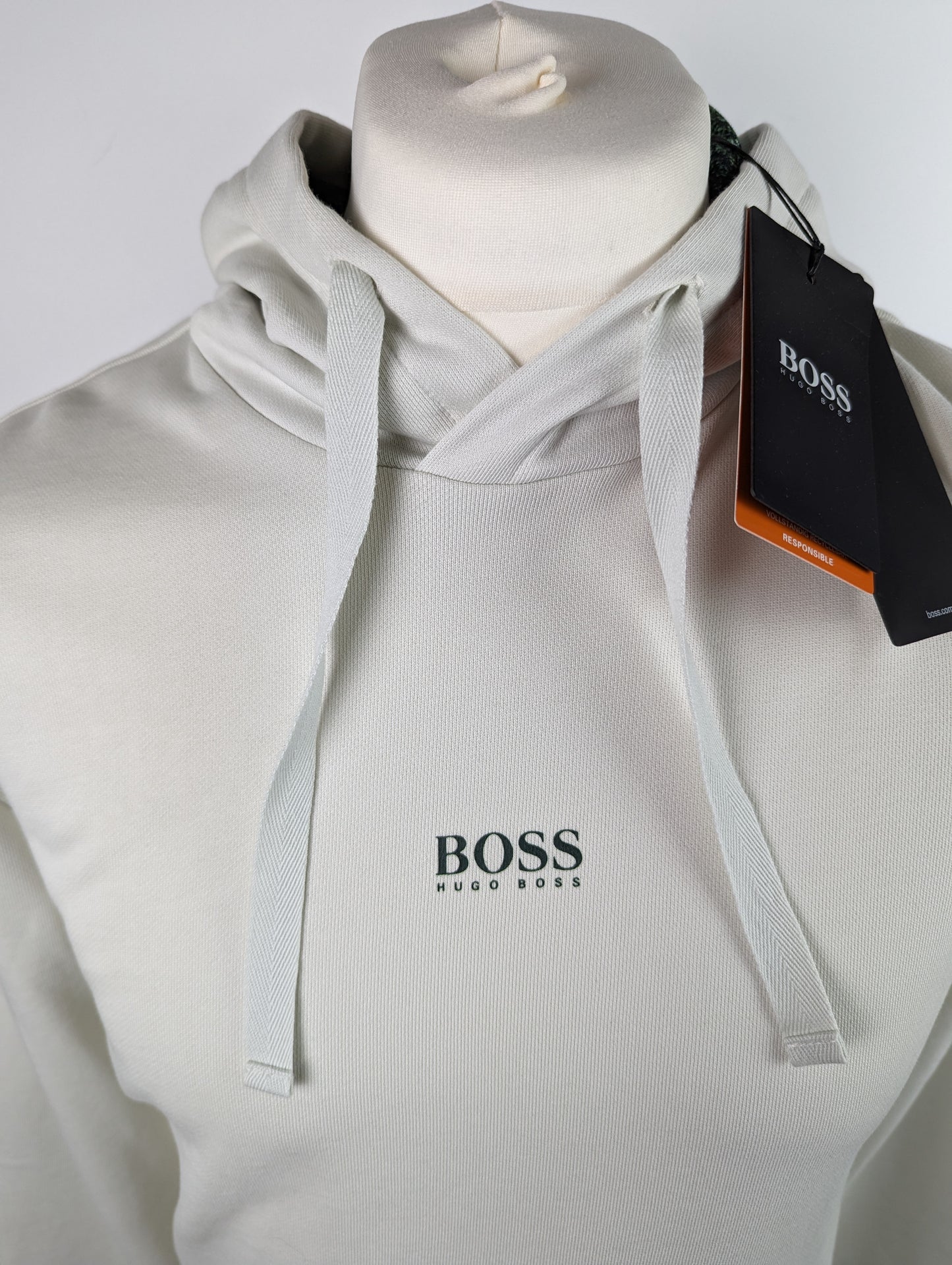 HUGO BOSS Mens WFree Hoodie - Off White