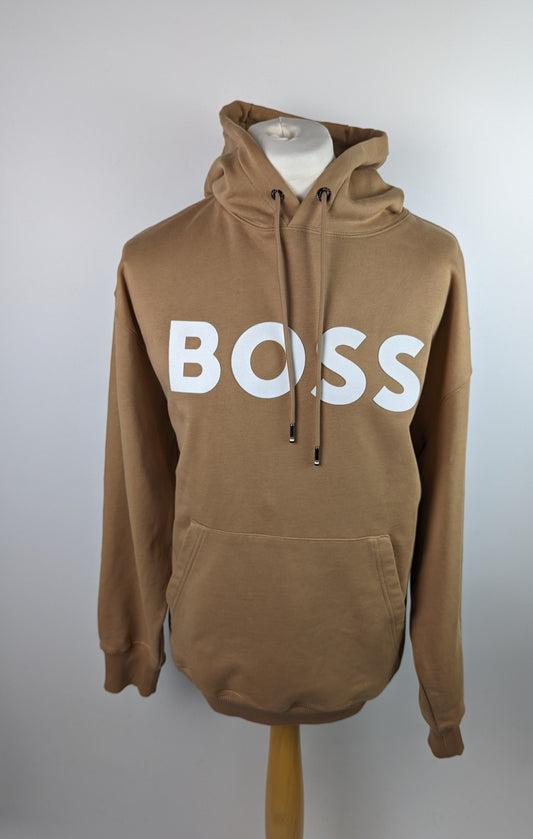 BOSS Mens Organic Cotton Hoodie - Beige