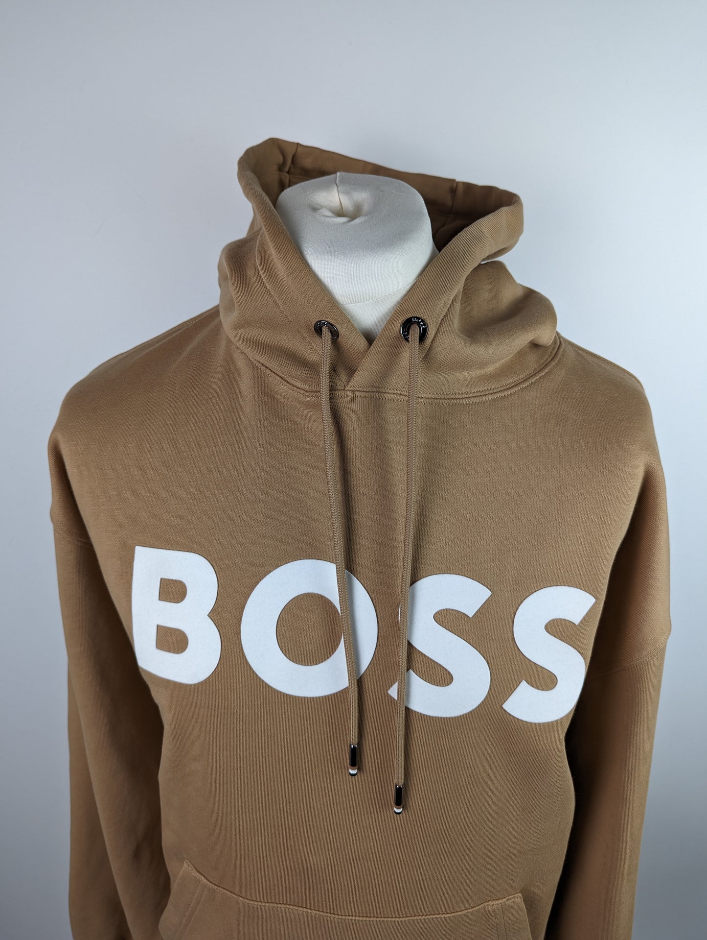 BOSS Mens Organic Cotton Hoodie - Beige