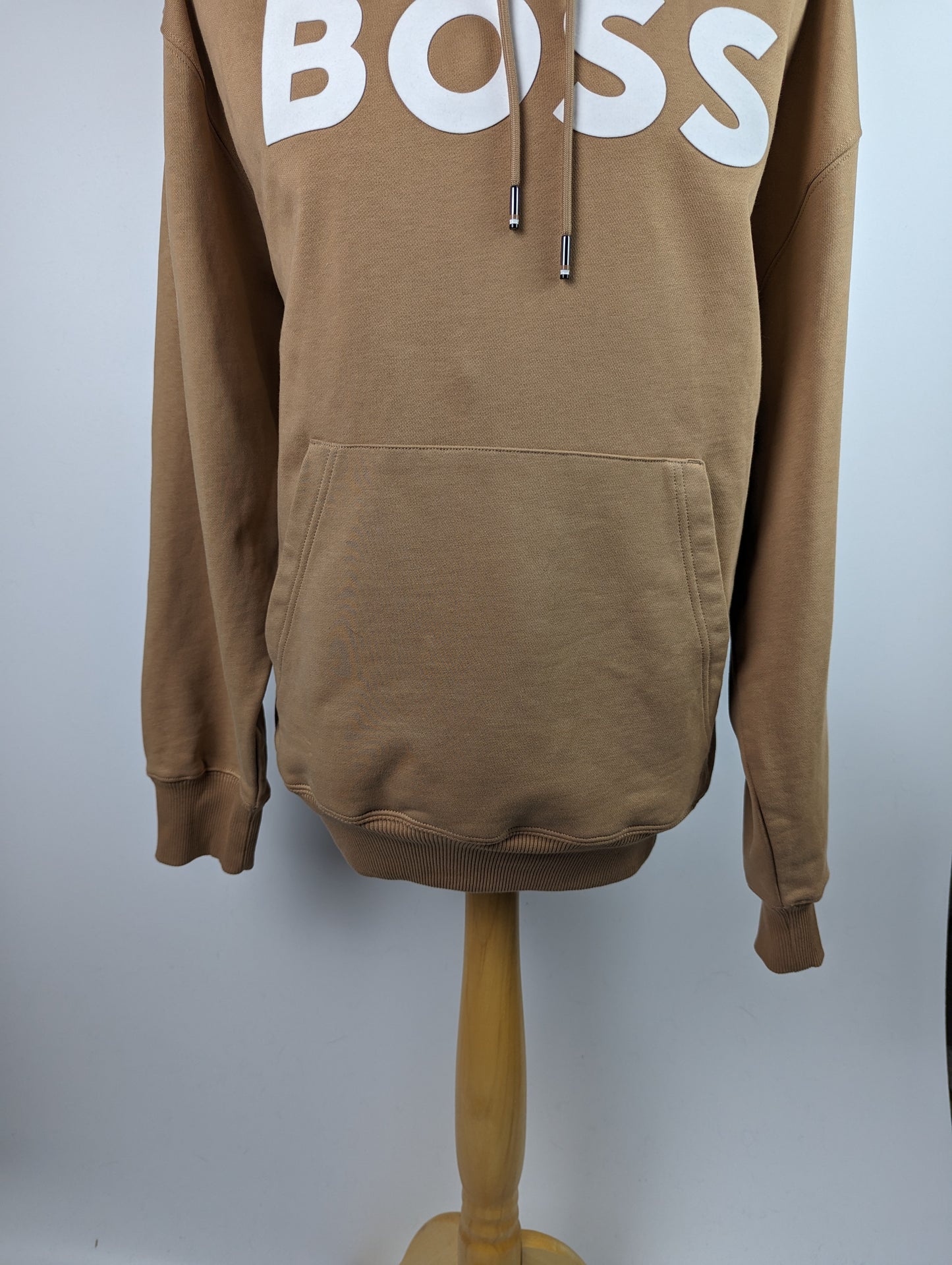 BOSS Mens Organic Cotton Hoodie - Beige