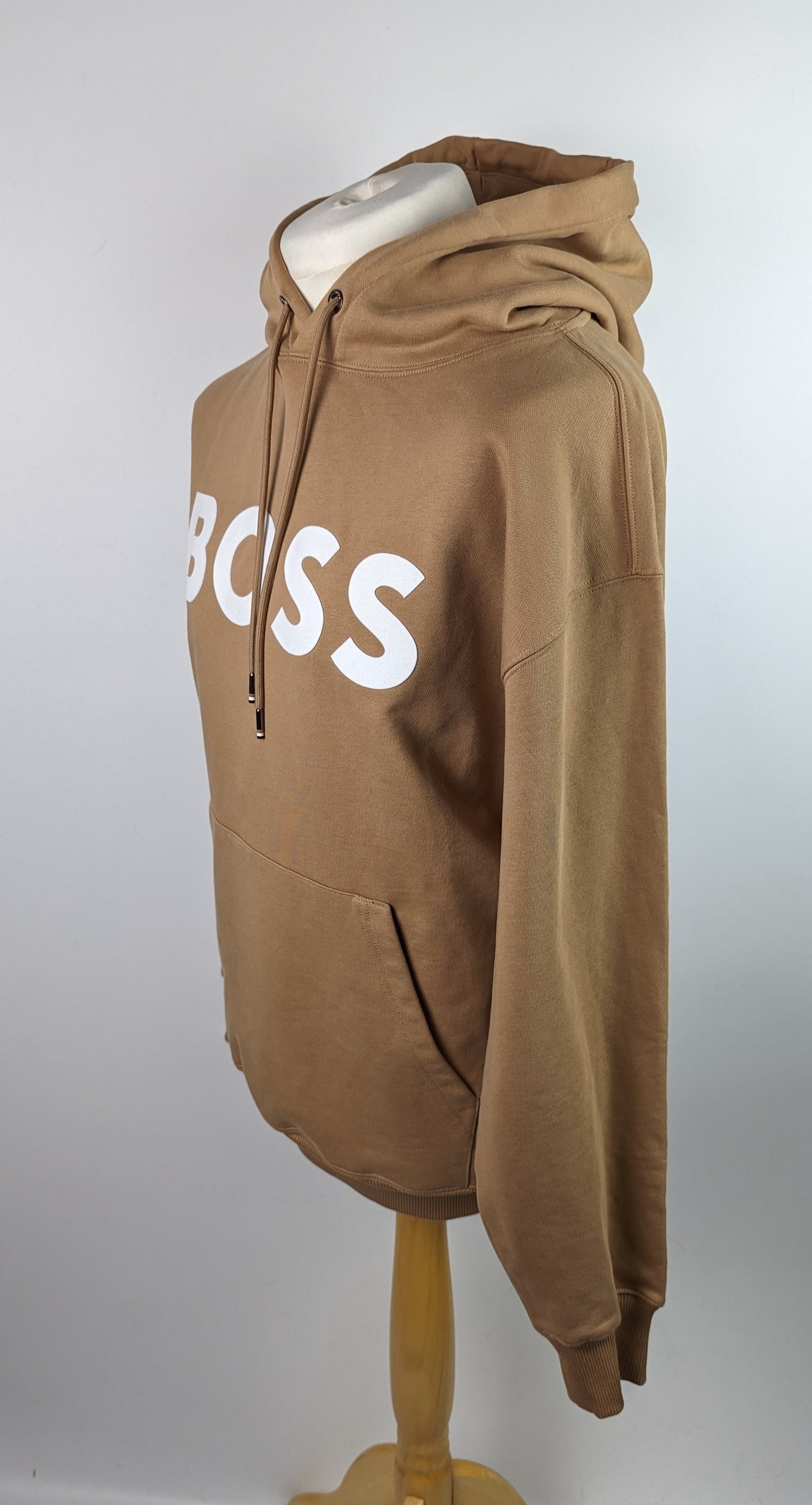 BOSS Mens Organic Cotton Hoodie - Beige