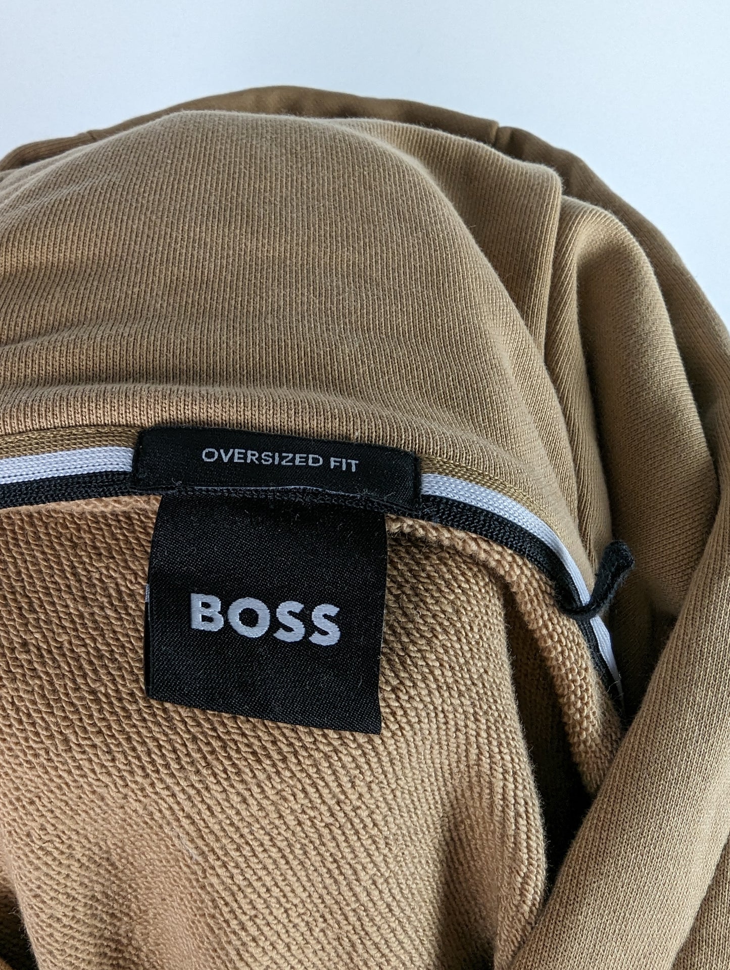 BOSS Mens Organic Cotton Hoodie - Beige