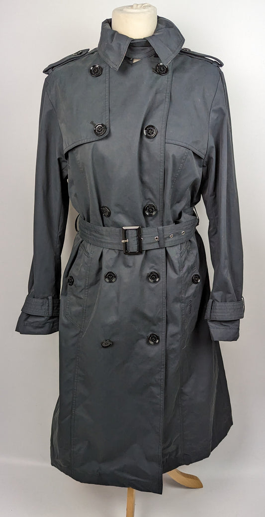 BARBOUR Beal Ladies Showerproof Trench Coat - Navy Blue